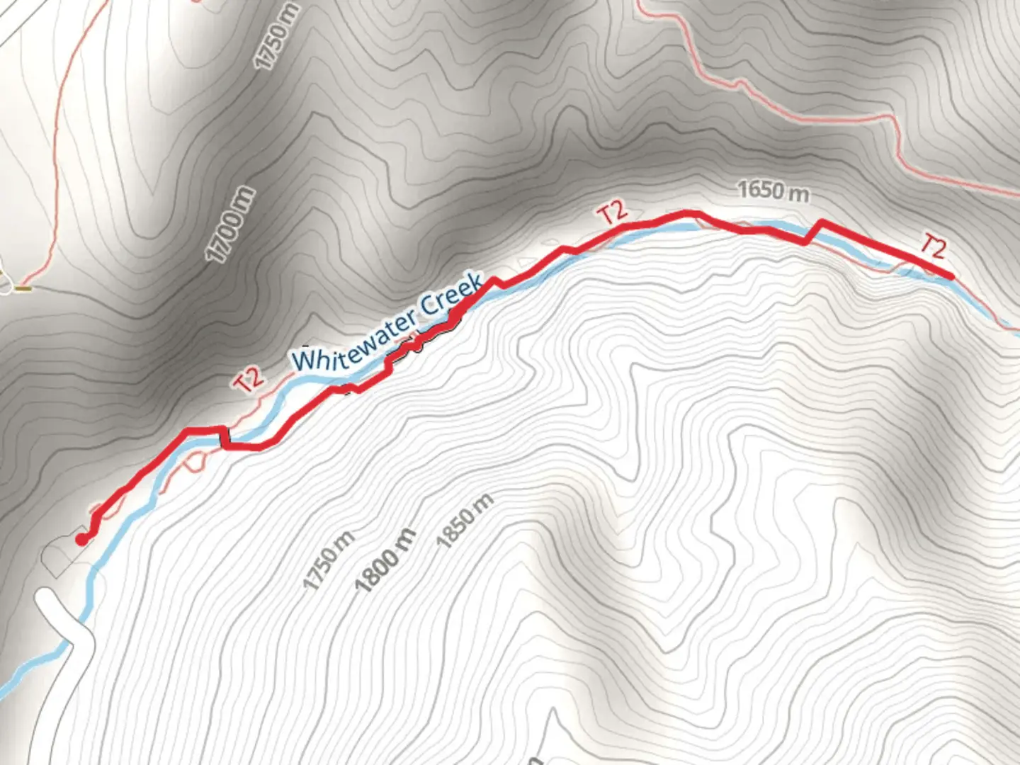 An image depicting the trail Whitewater Creek via Catwalk National Recreation Trail and its surrounding area.
