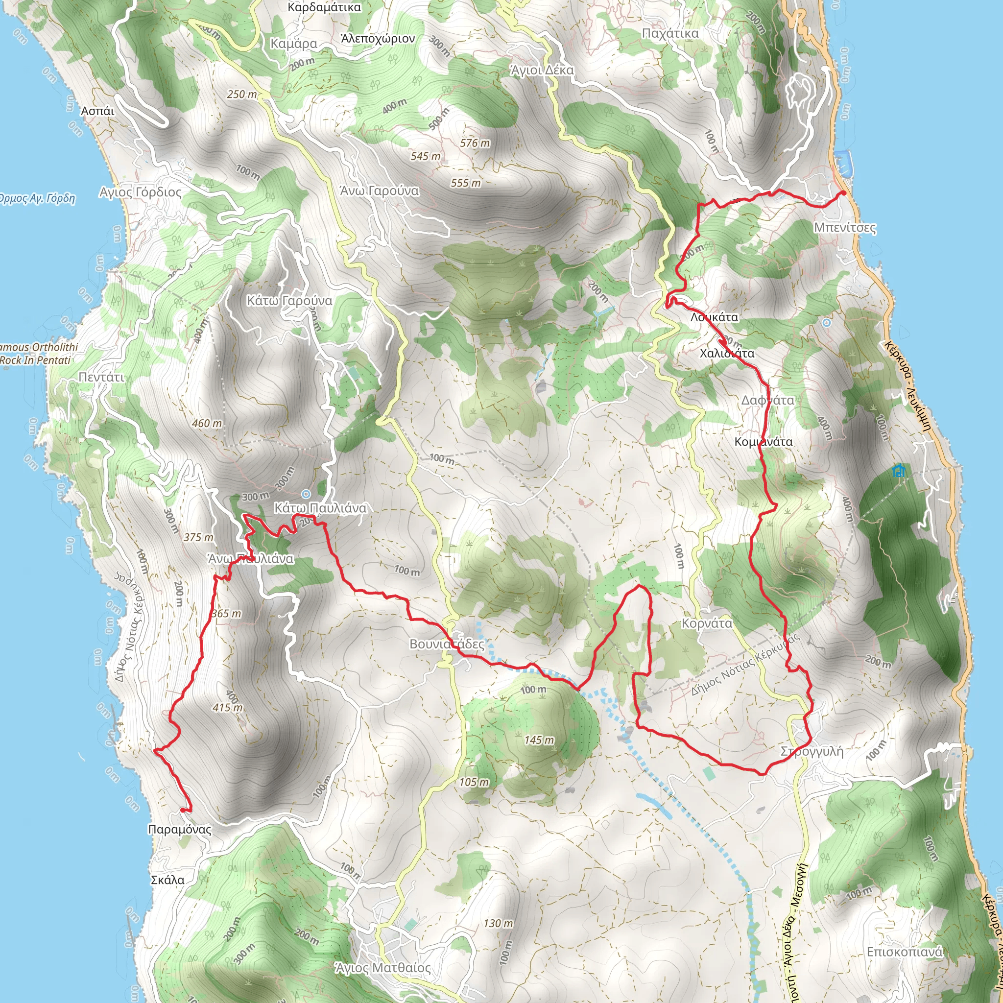 Paramonas - Benitses mobile static map