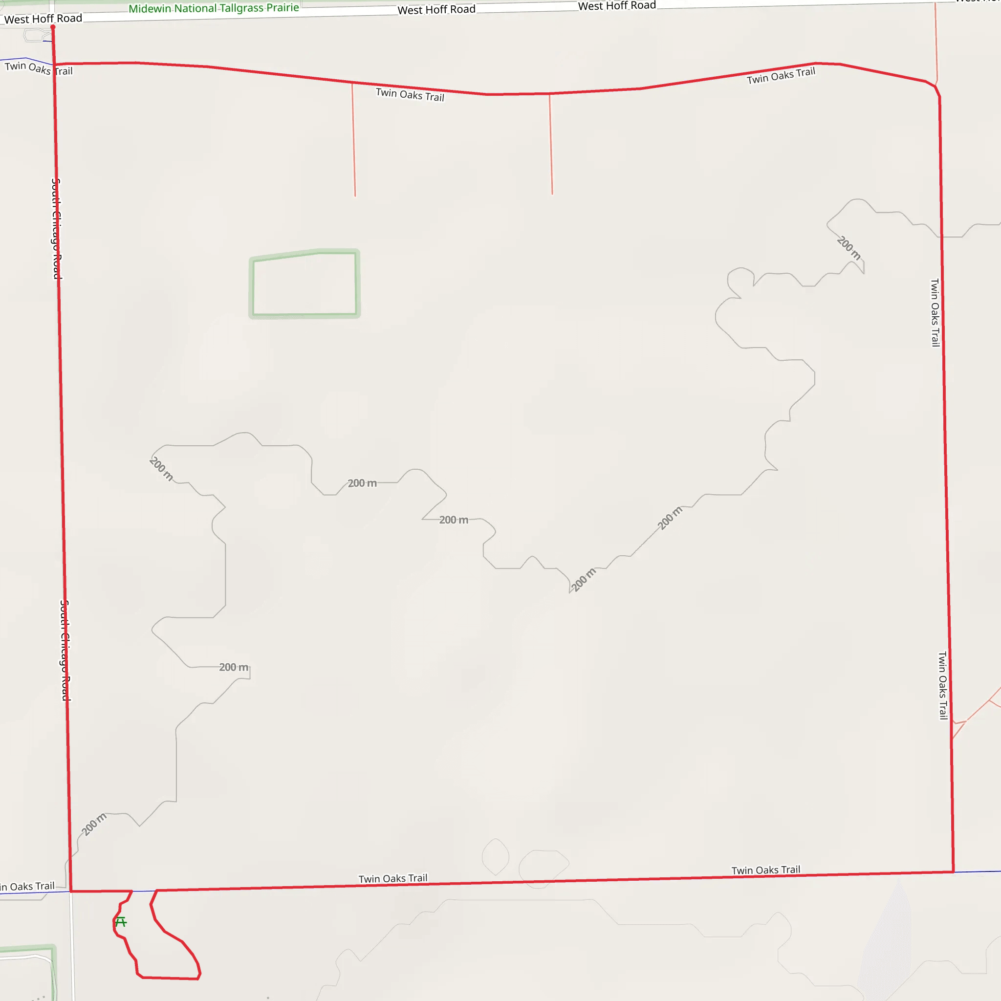 Twin Oaks Loop Trail mobile static map