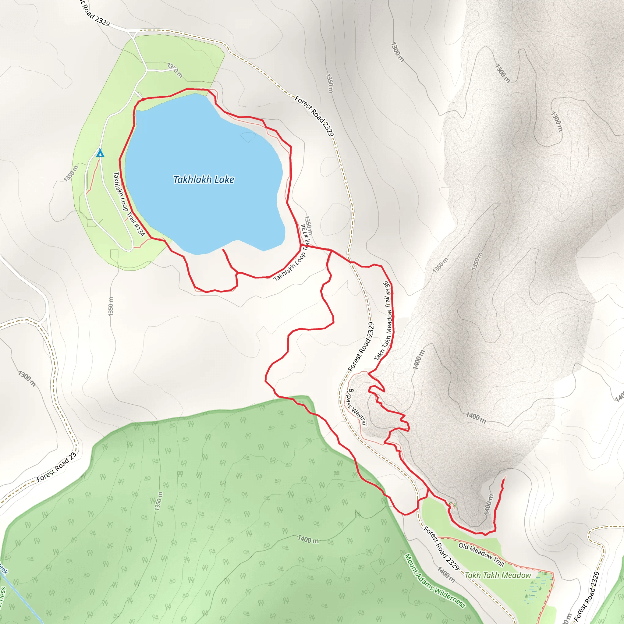 Takhlakh Lake and Takh-Takh Meadow Loop Trail mobile static map