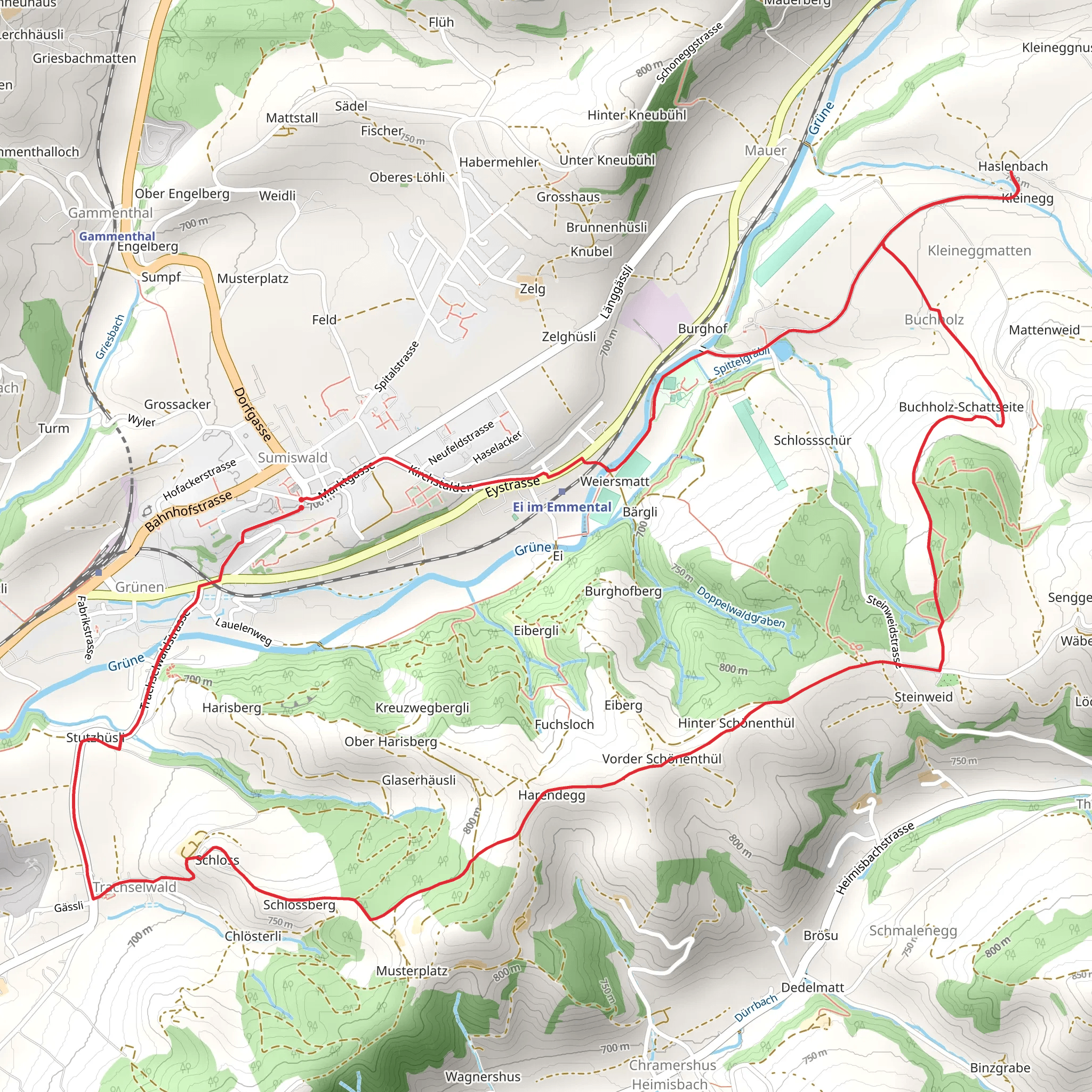 Sumiswald South Loop Trail mobile static map