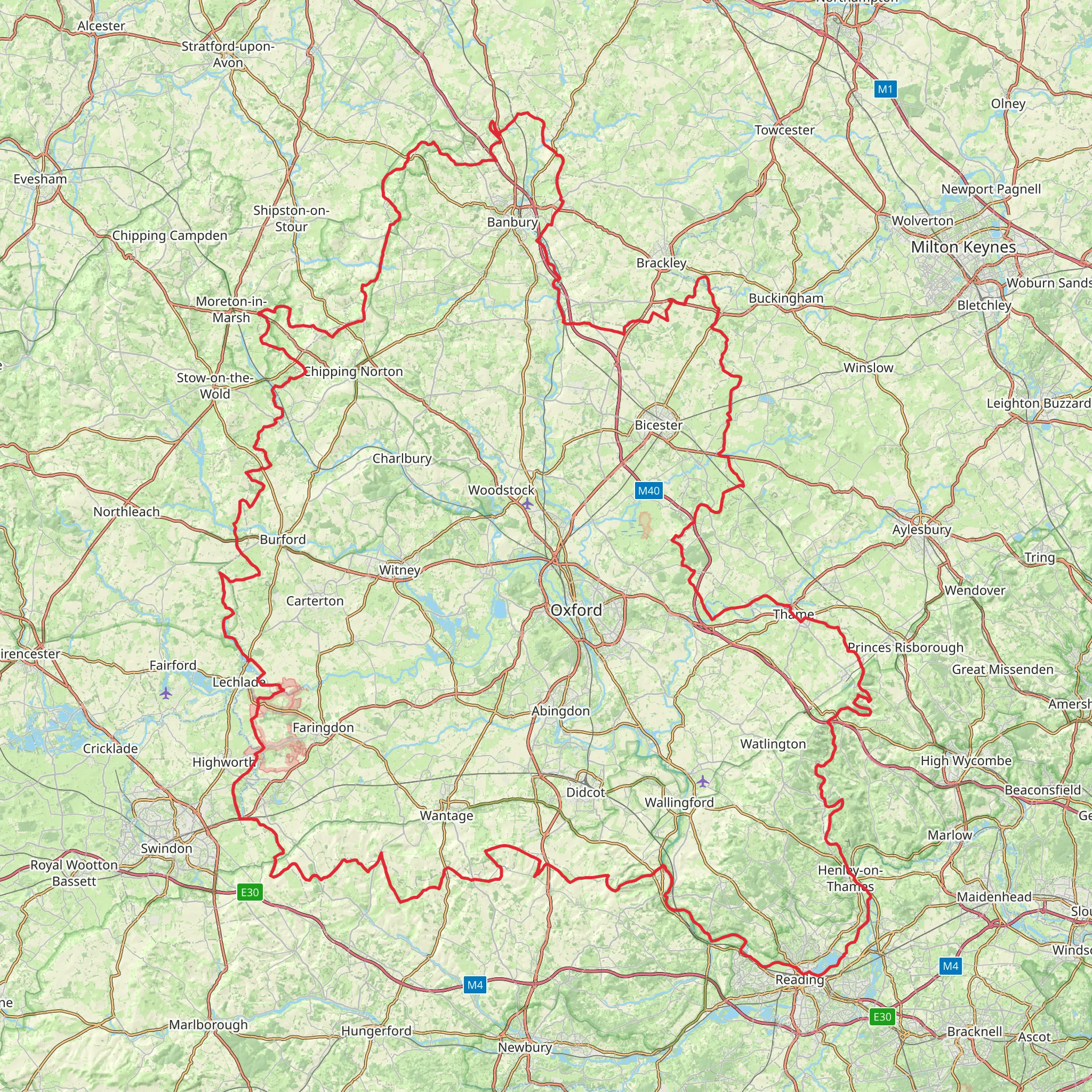 Seven Shires Way mobile static map
