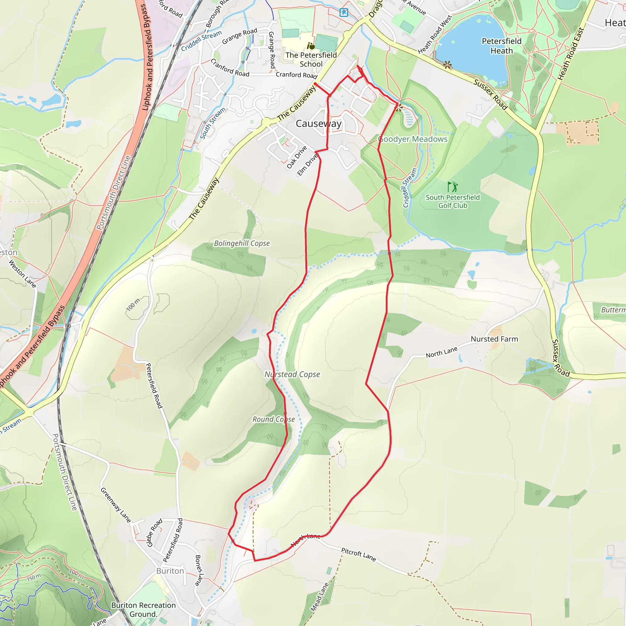 Petersfield Wood Loop mobile static map