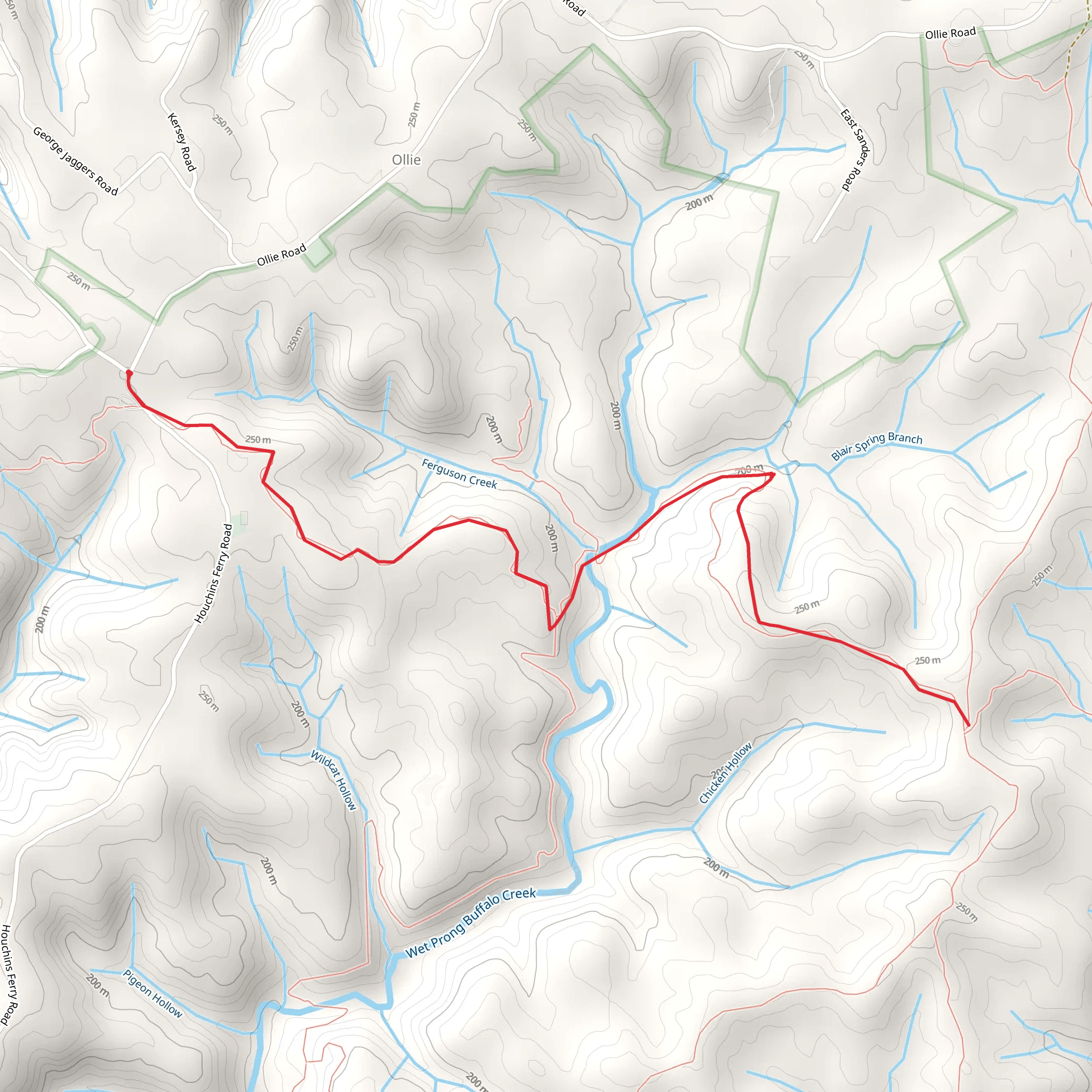 Blair Springs Hollow Trail mobile static map