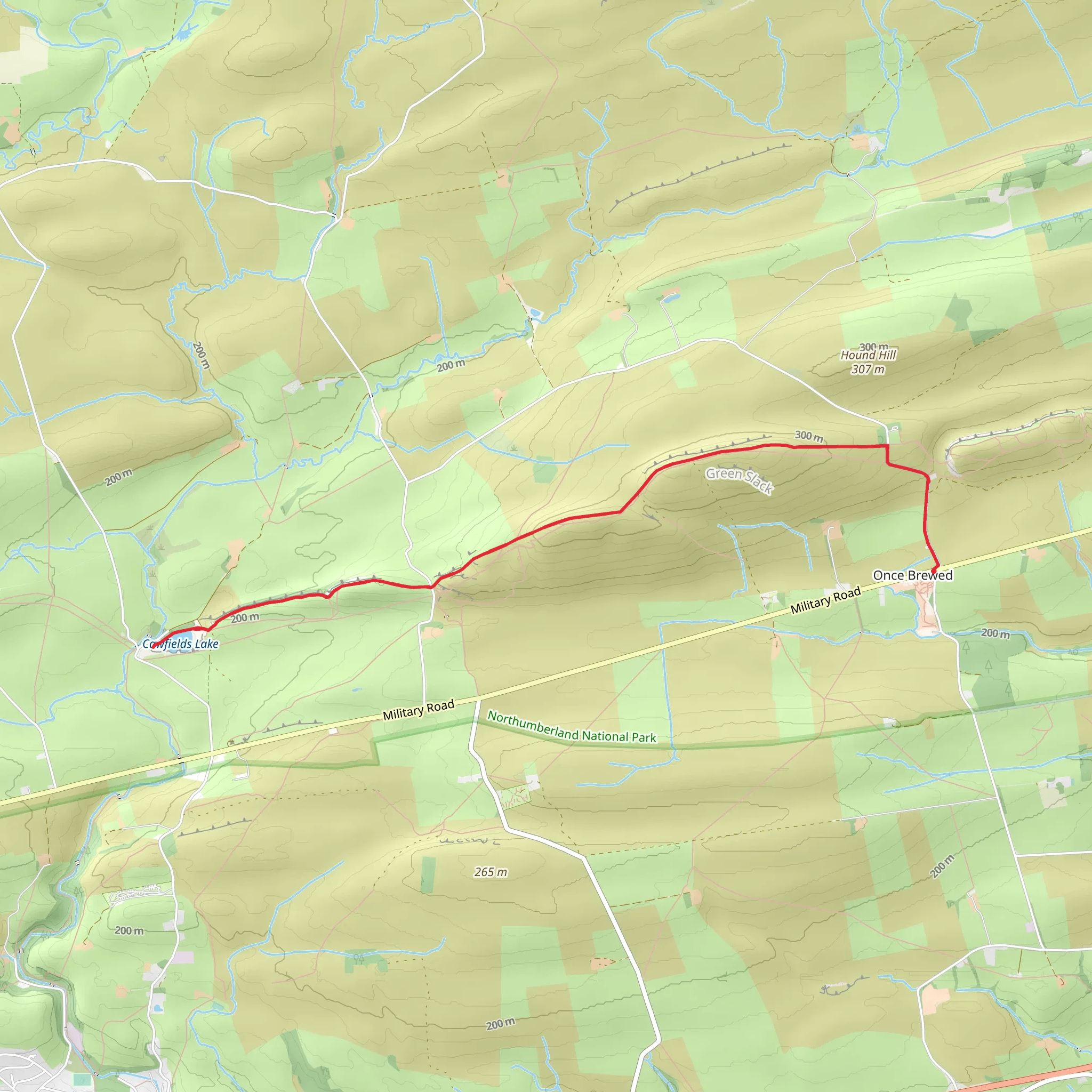 Winshield Crags and Cawfields mobile static map