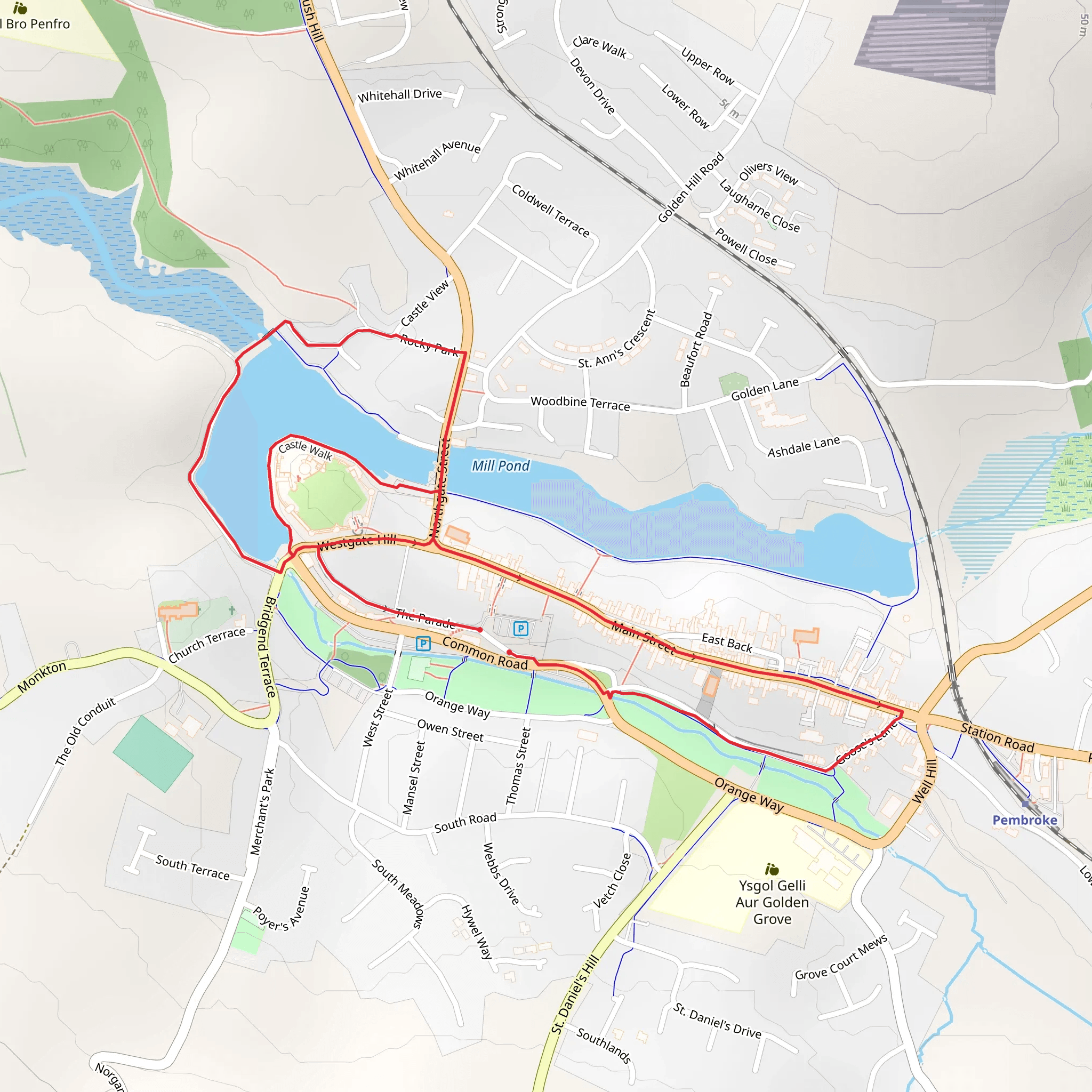 Pembroke Castle Loop mobile static map
