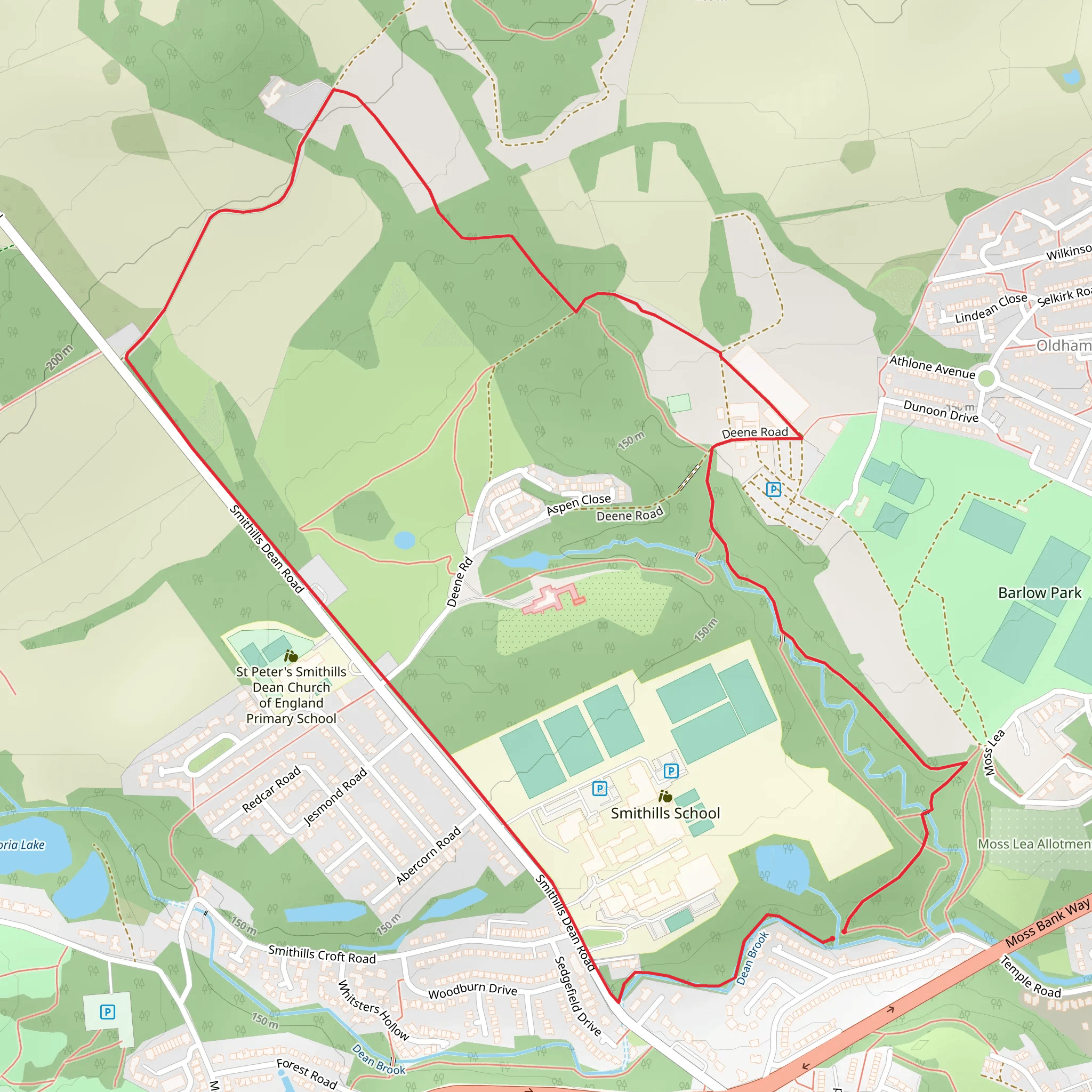 Smithills Country Park Loop mobile static map