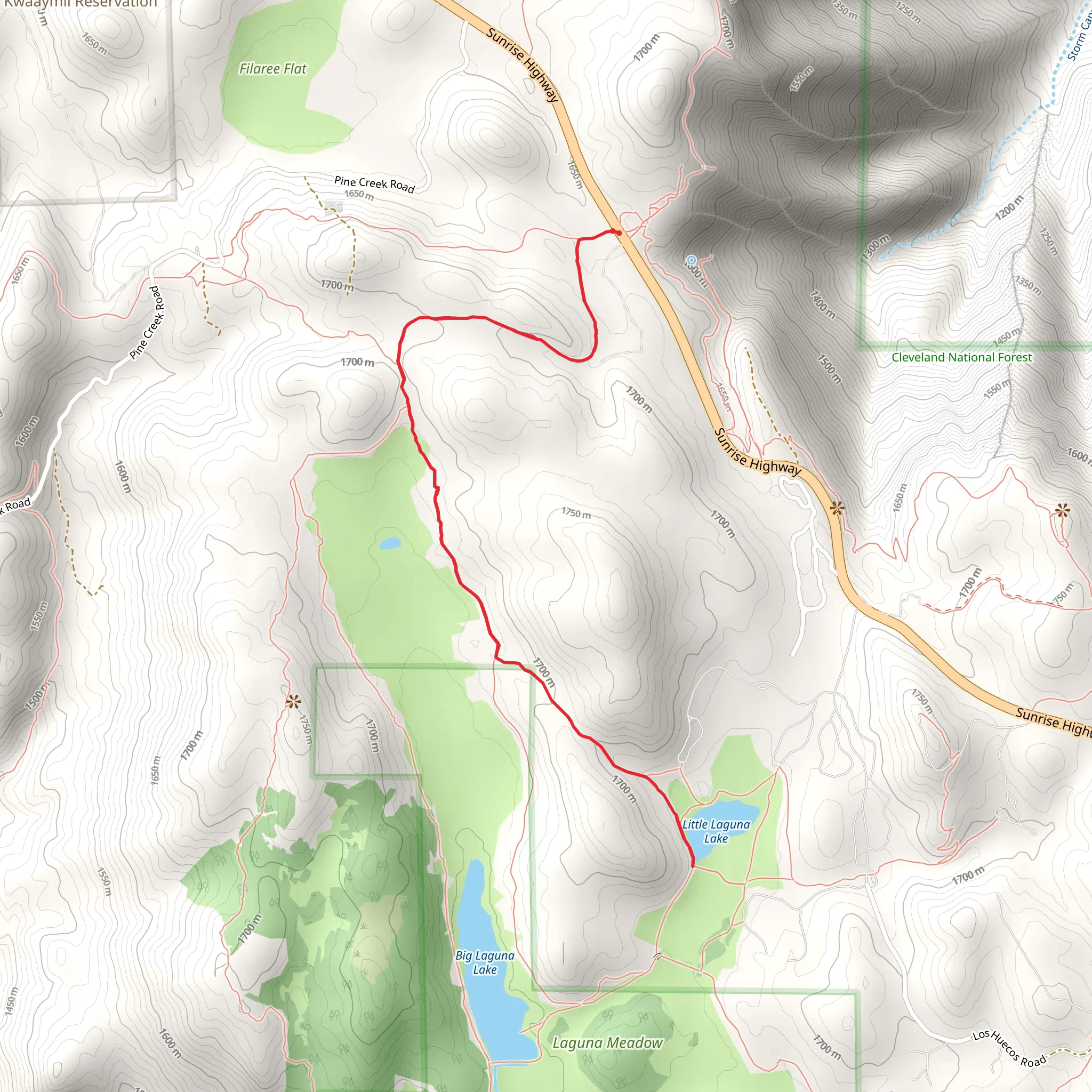 Little Laguna Lake via Big Laguna Trail mobile static map