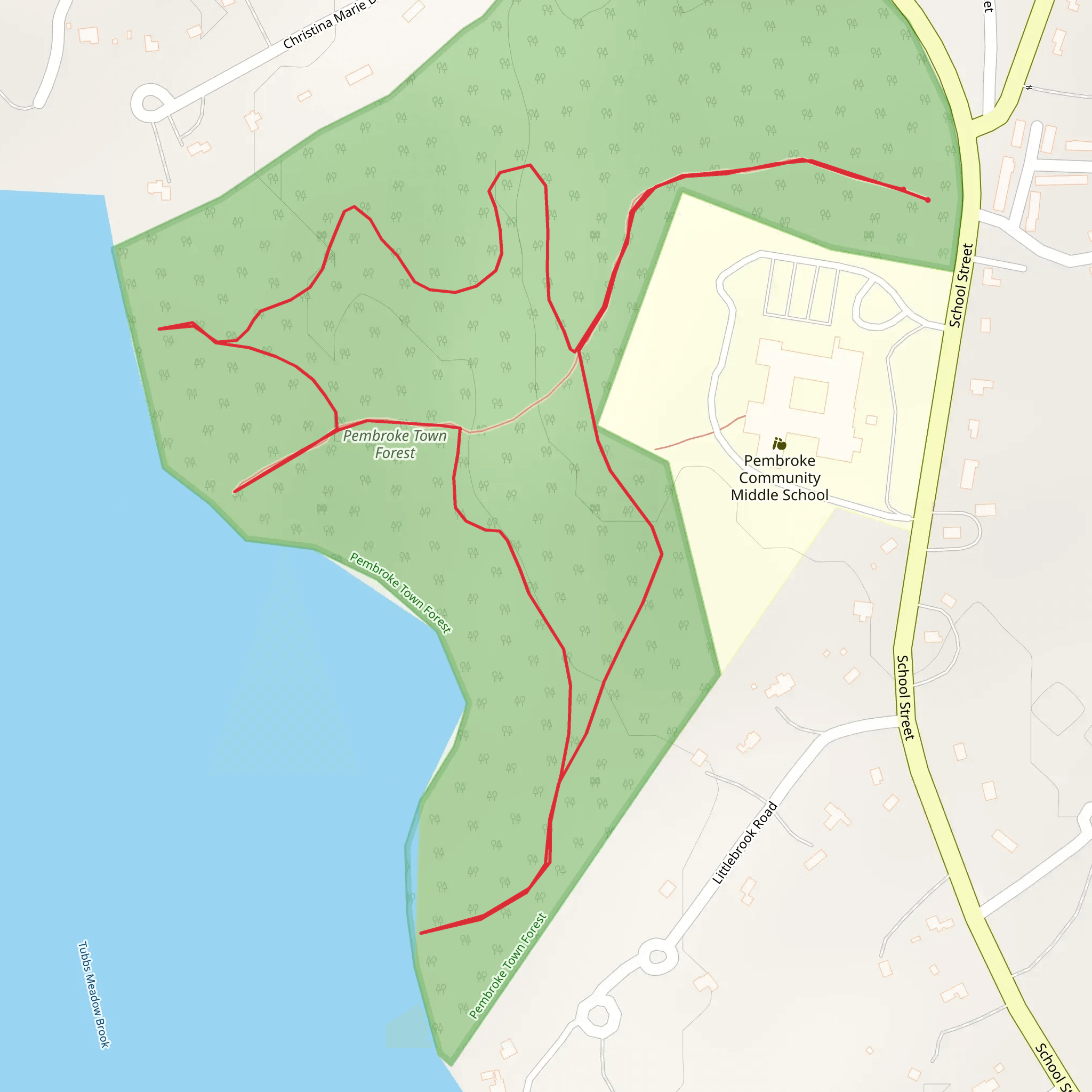 Pembroke Town Forest Loop mobile static map