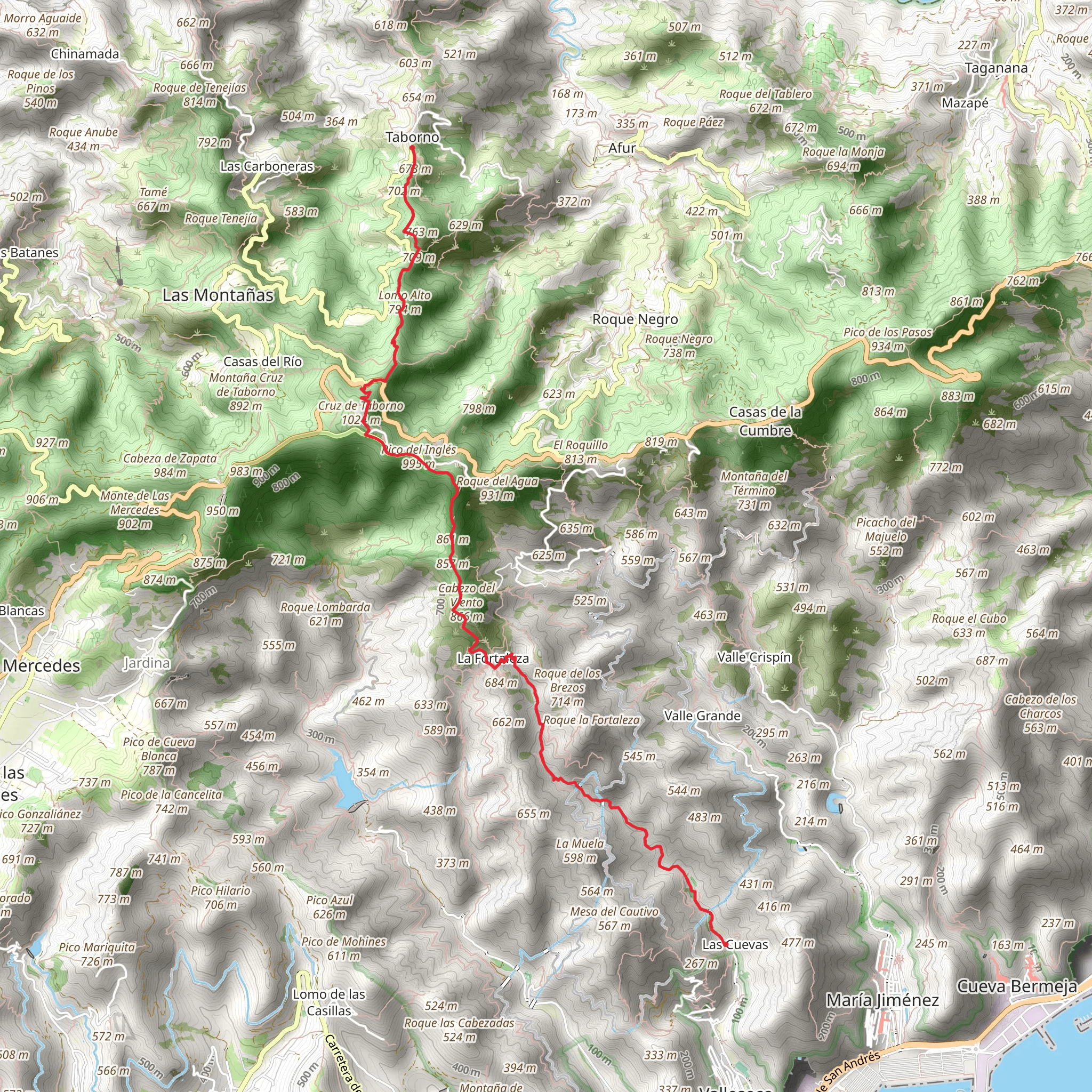 Taborno - Pico del Inglés - Valleseco PR TF 2 T mobile static map