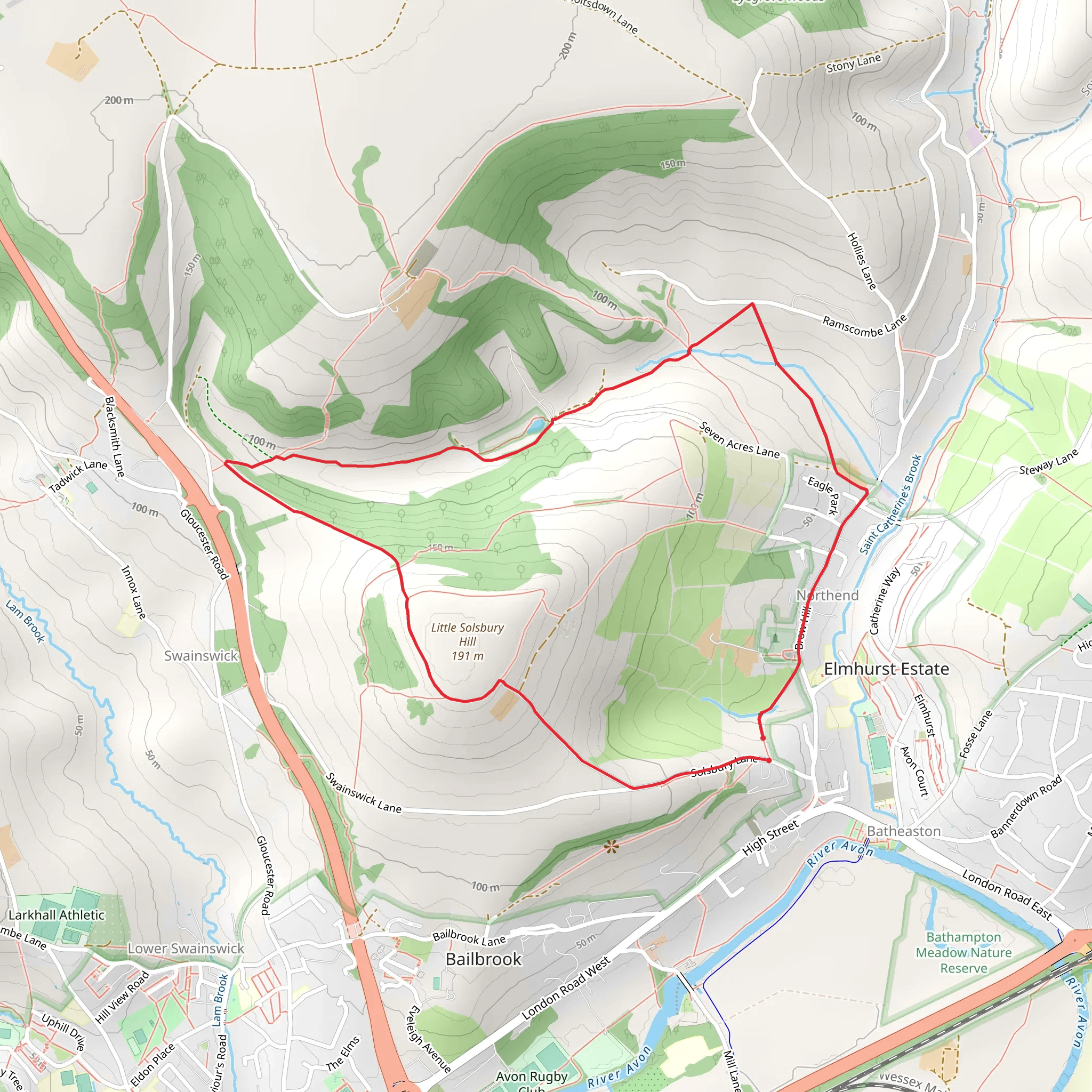 Little Solsbury Hill mobile static map