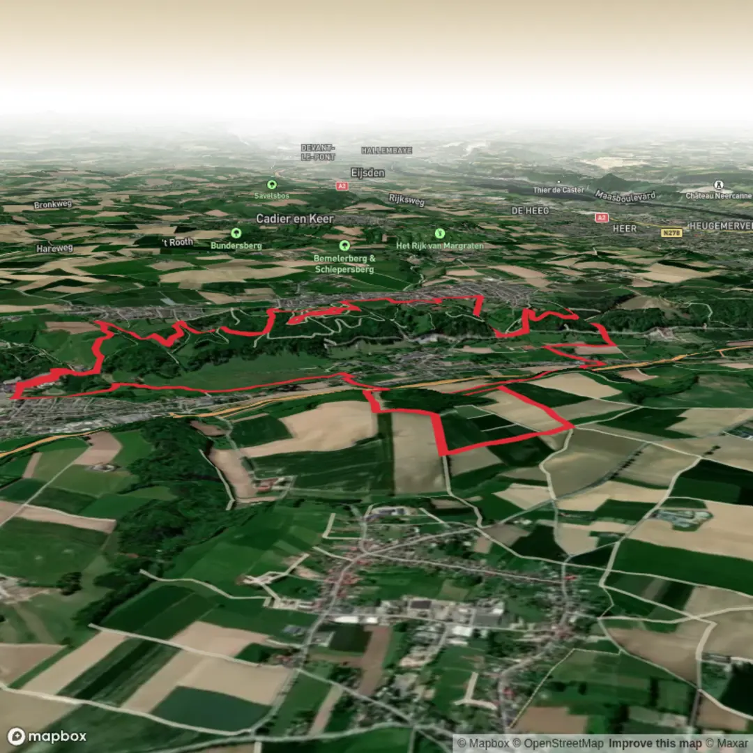 An image depicting the trail Valkenburg, Meerssen and Krijtlandpad Loop and its surrounding area.