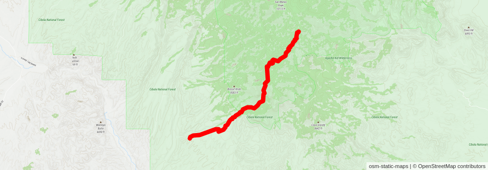 Southwestern Horseshoe Trail stage 137 Map