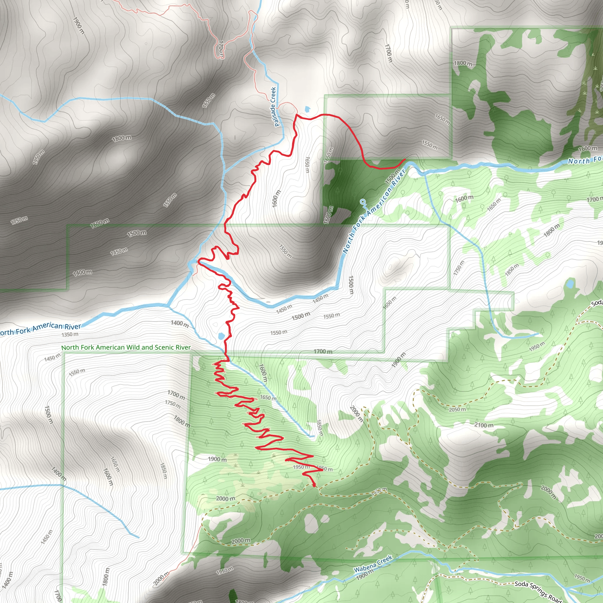 Heath Falls Overlook via Palisade Creek Trail mobile static map