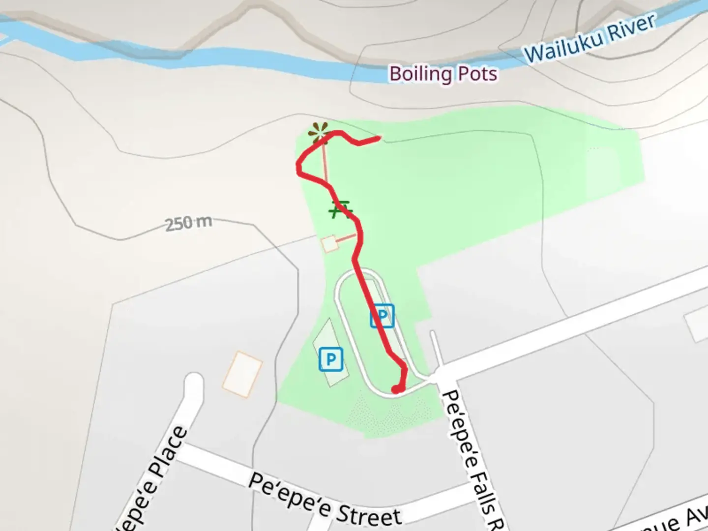 An image depicting the trail Wailuku Drive and its surrounding area.