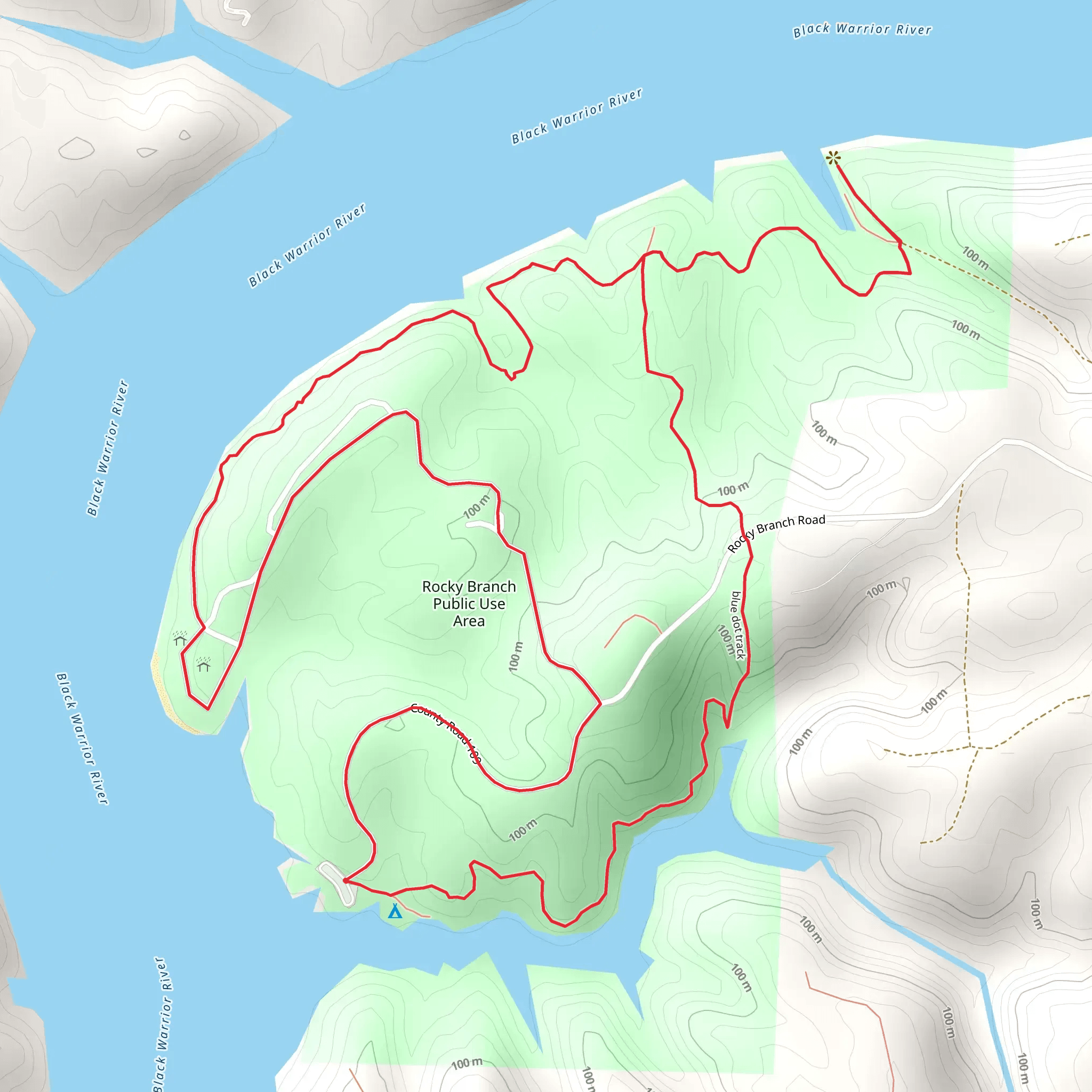 Rocky Branch Public Use Area Loop mobile static map