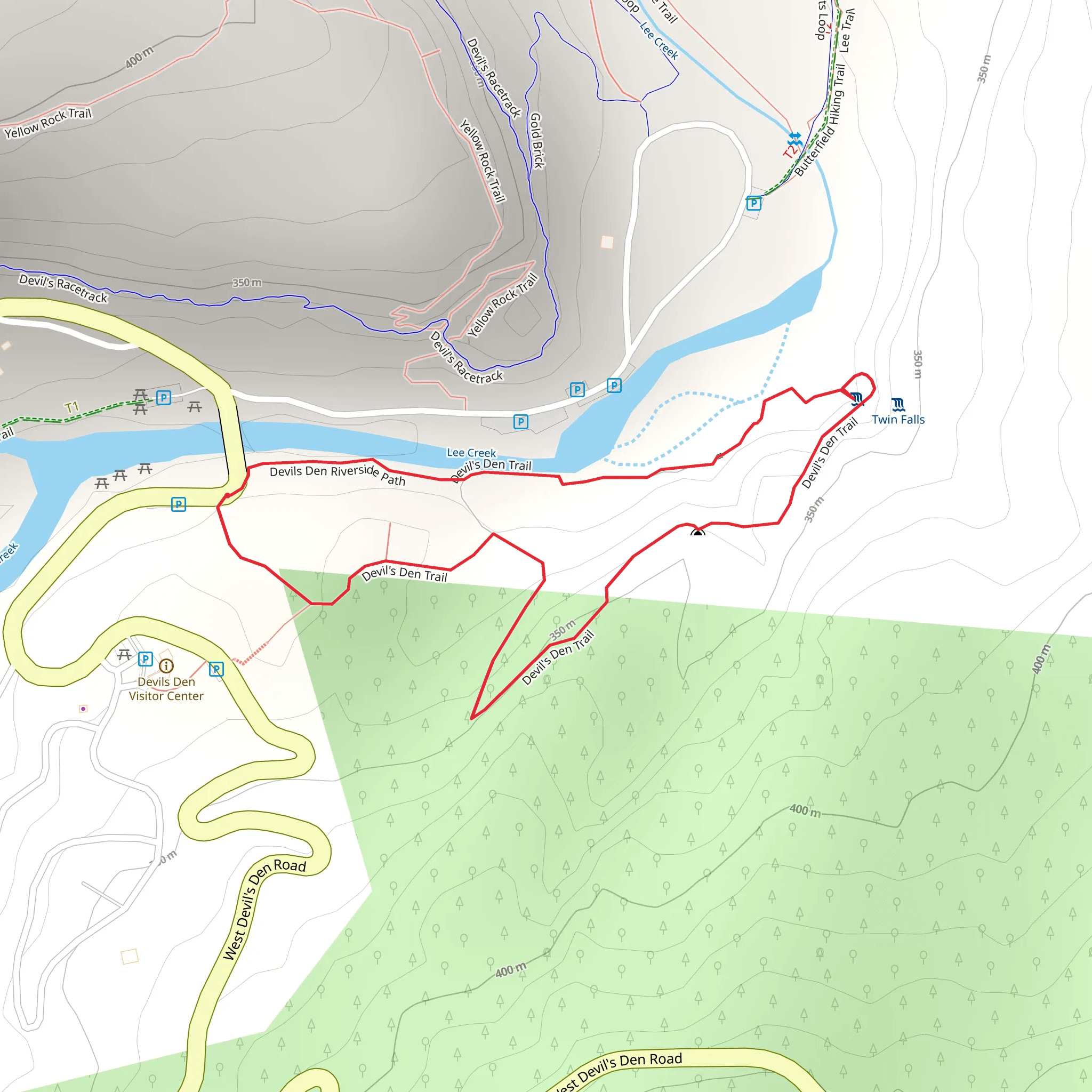 Devils Den Visitor Path Loop mobile static map