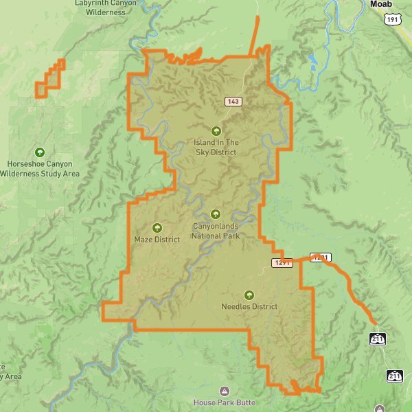 Canyonlands National Park mobile static map