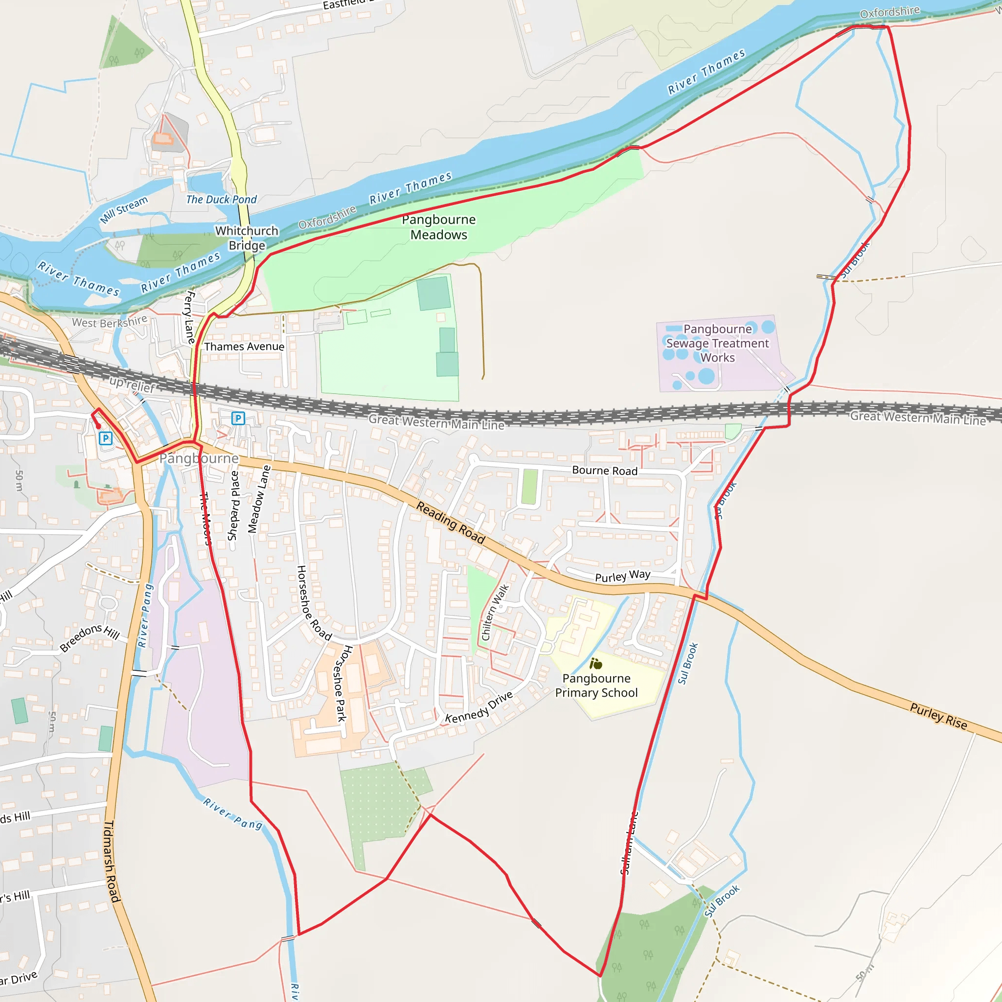 Pangbourne Meadows Loop mobile static map