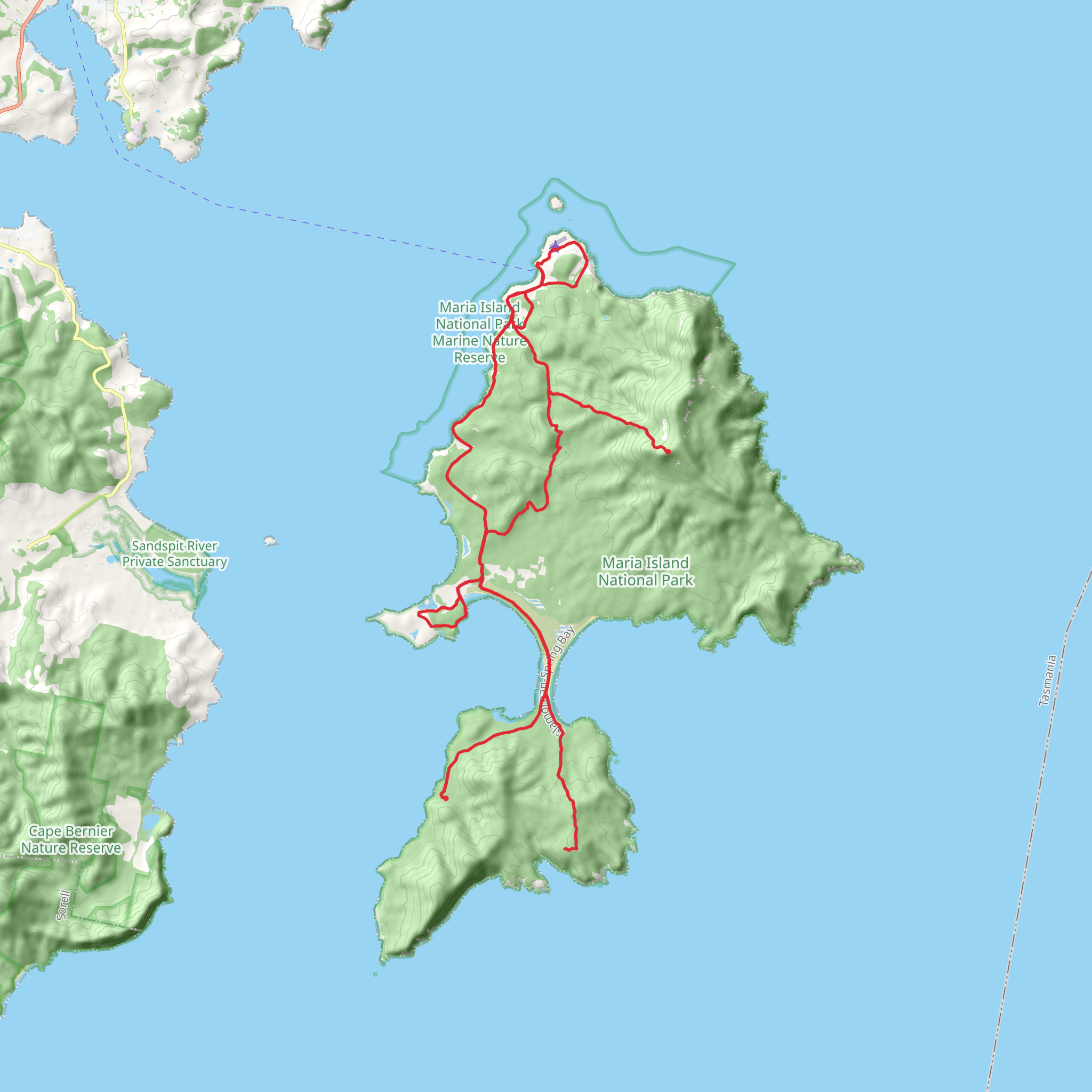 The Maria Island Walk mobile static map