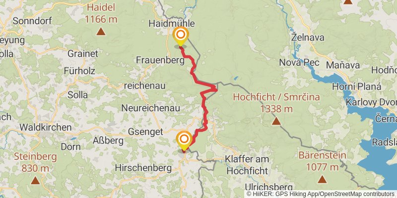Goldsteig stage 22 Map