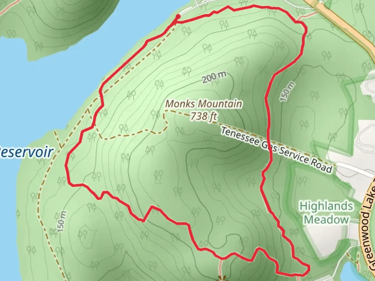 An image depicting the trail Monks Loop Trail and its surrounding area.