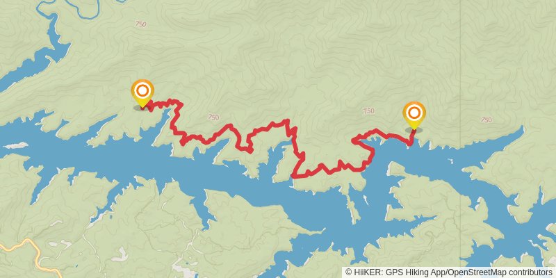 Southeastern Serpentine Trail stage 36 Map