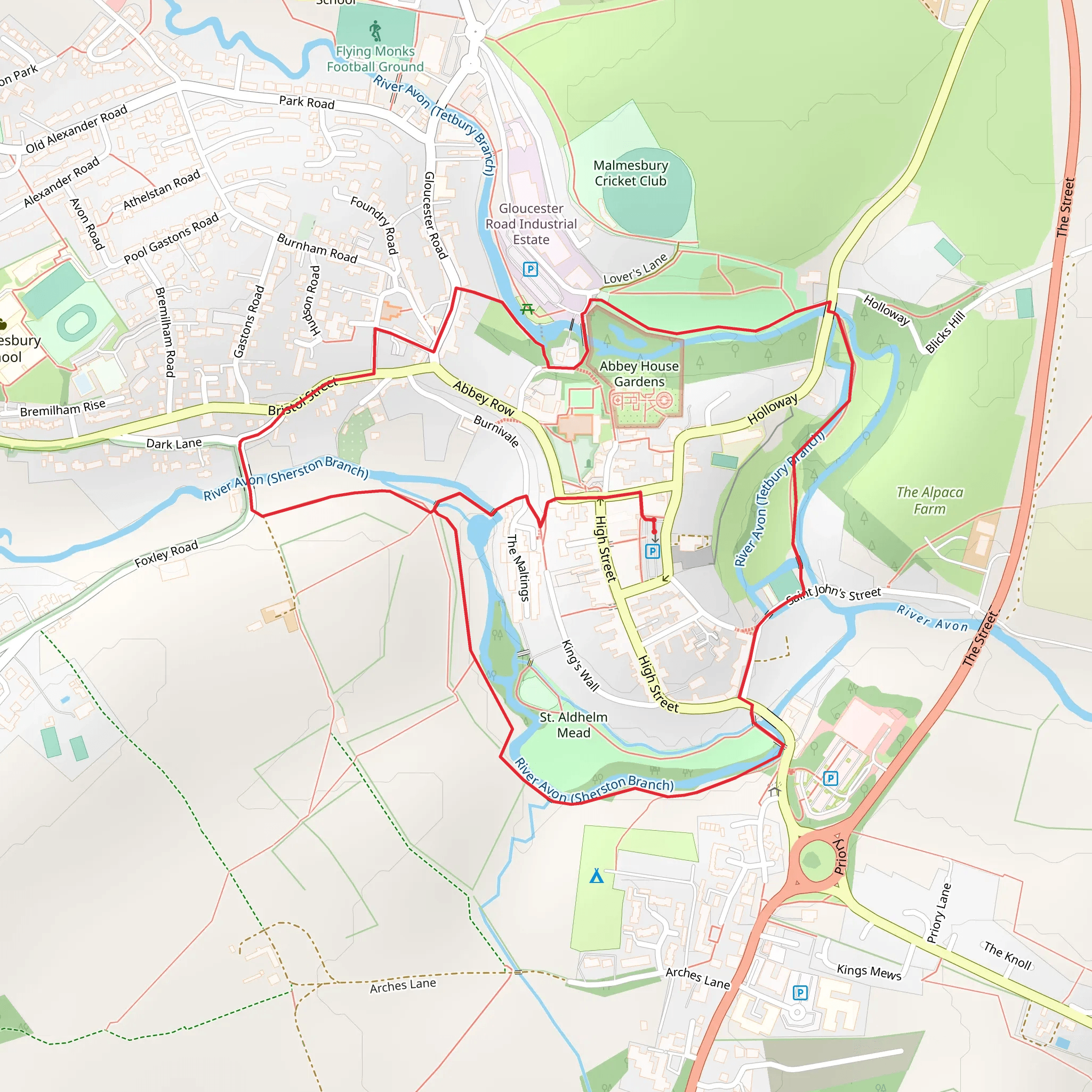 Malmesbury Walk mobile static map
