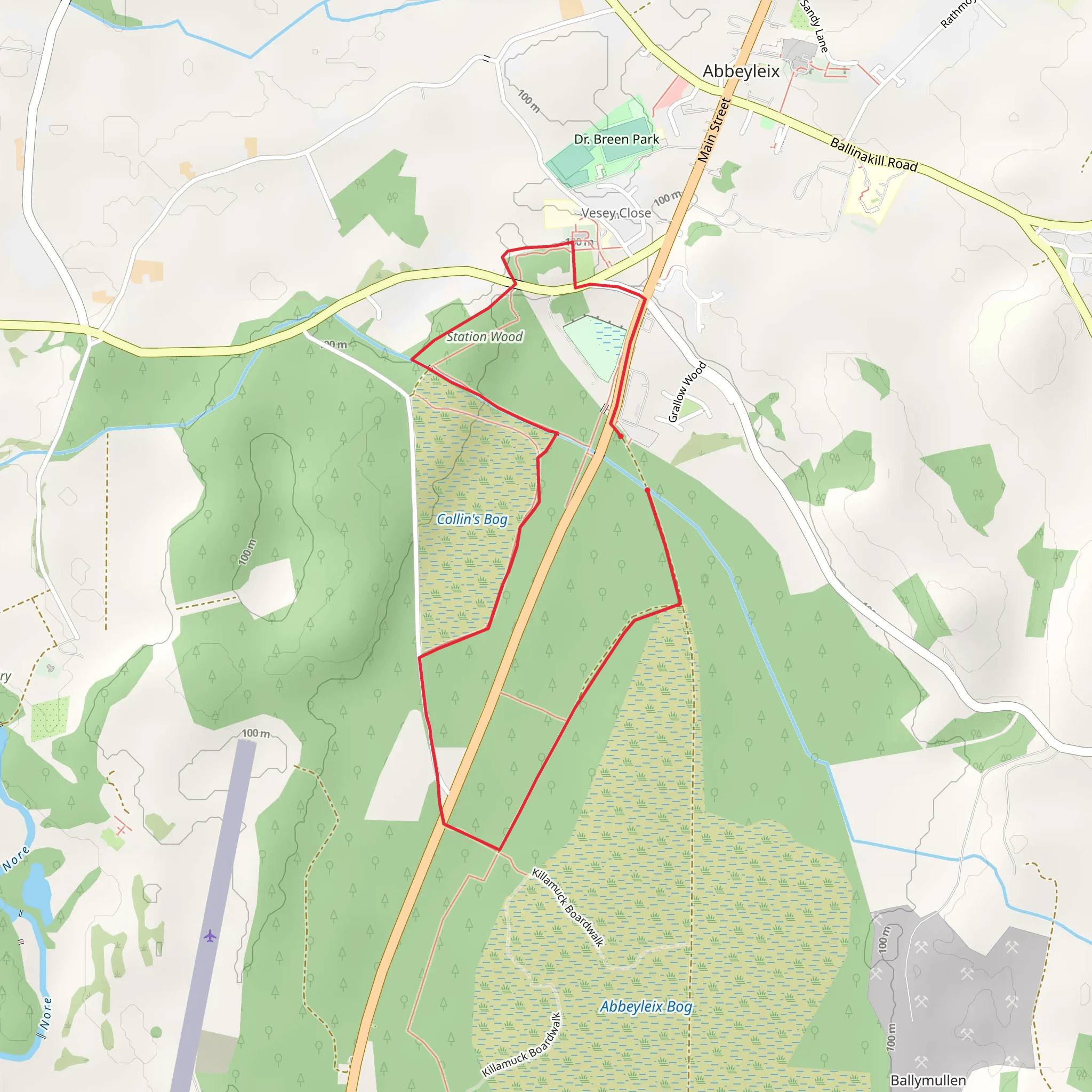 Abbeyleix Loops - Collins Bog Loop mobile static map