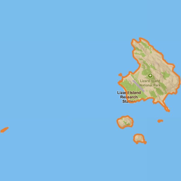 Lizard Island National Park mobile static map
