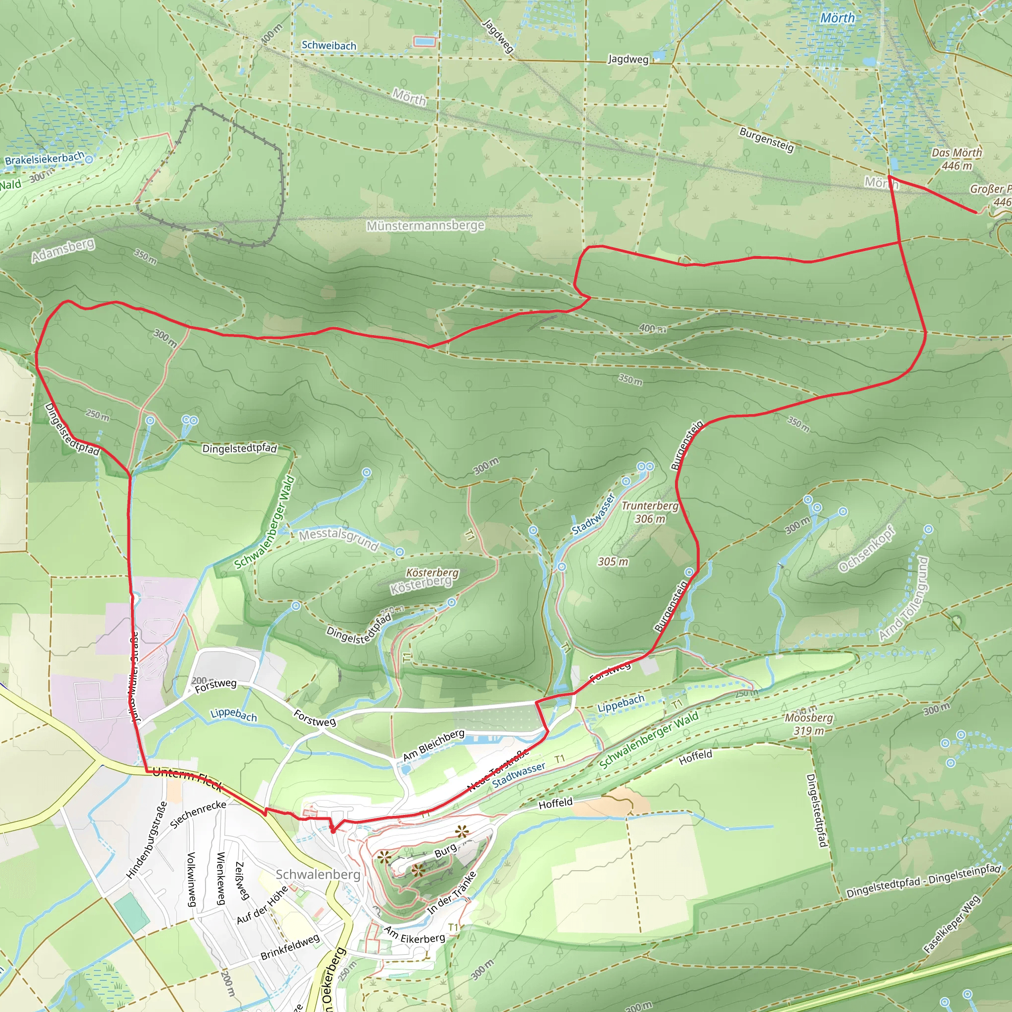 Mörth Rundweg and Bei Schwalenberg mobile static map
