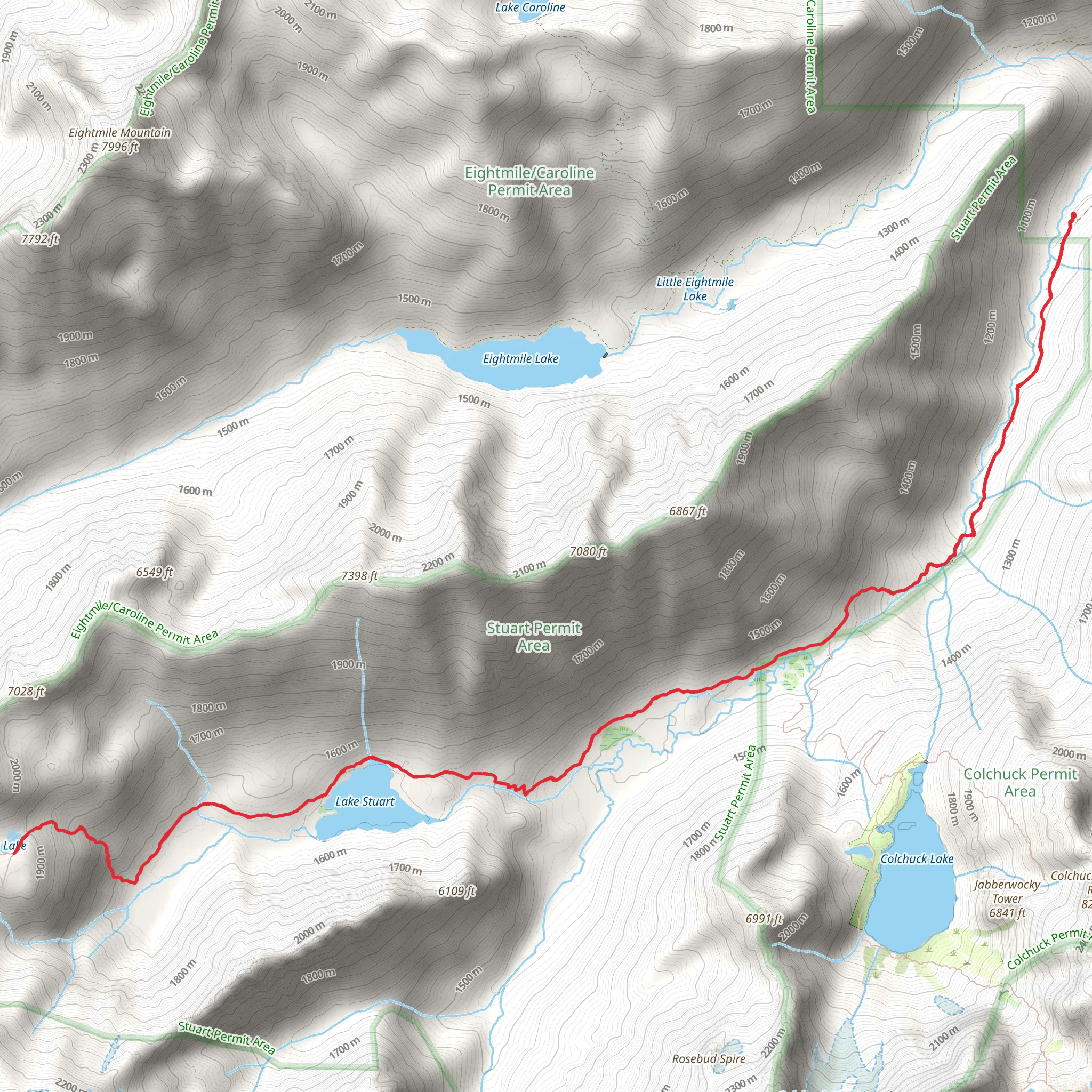 Horseshoe Lake via Stuart Lake Trail mobile static map