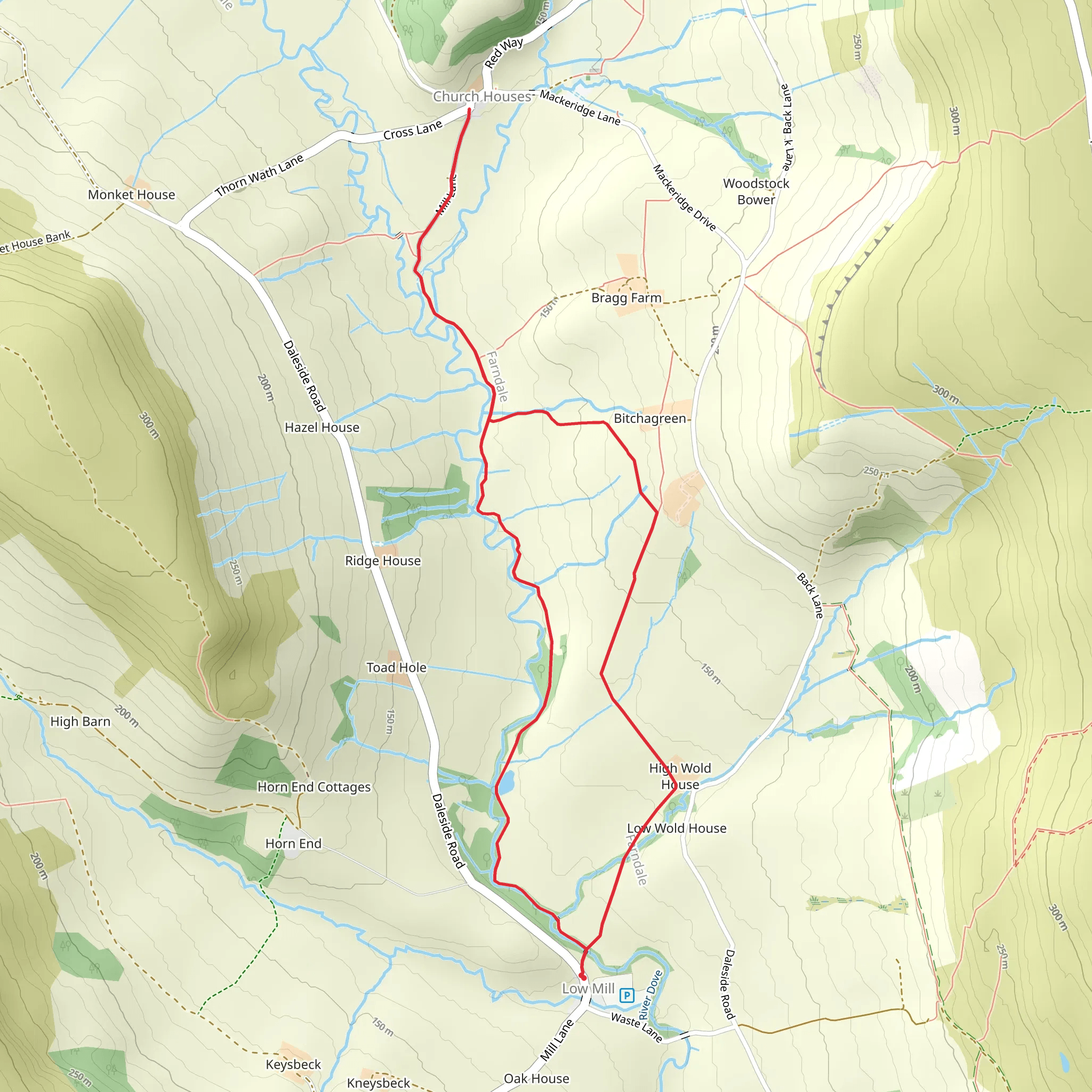 Farndale Walk mobile static map