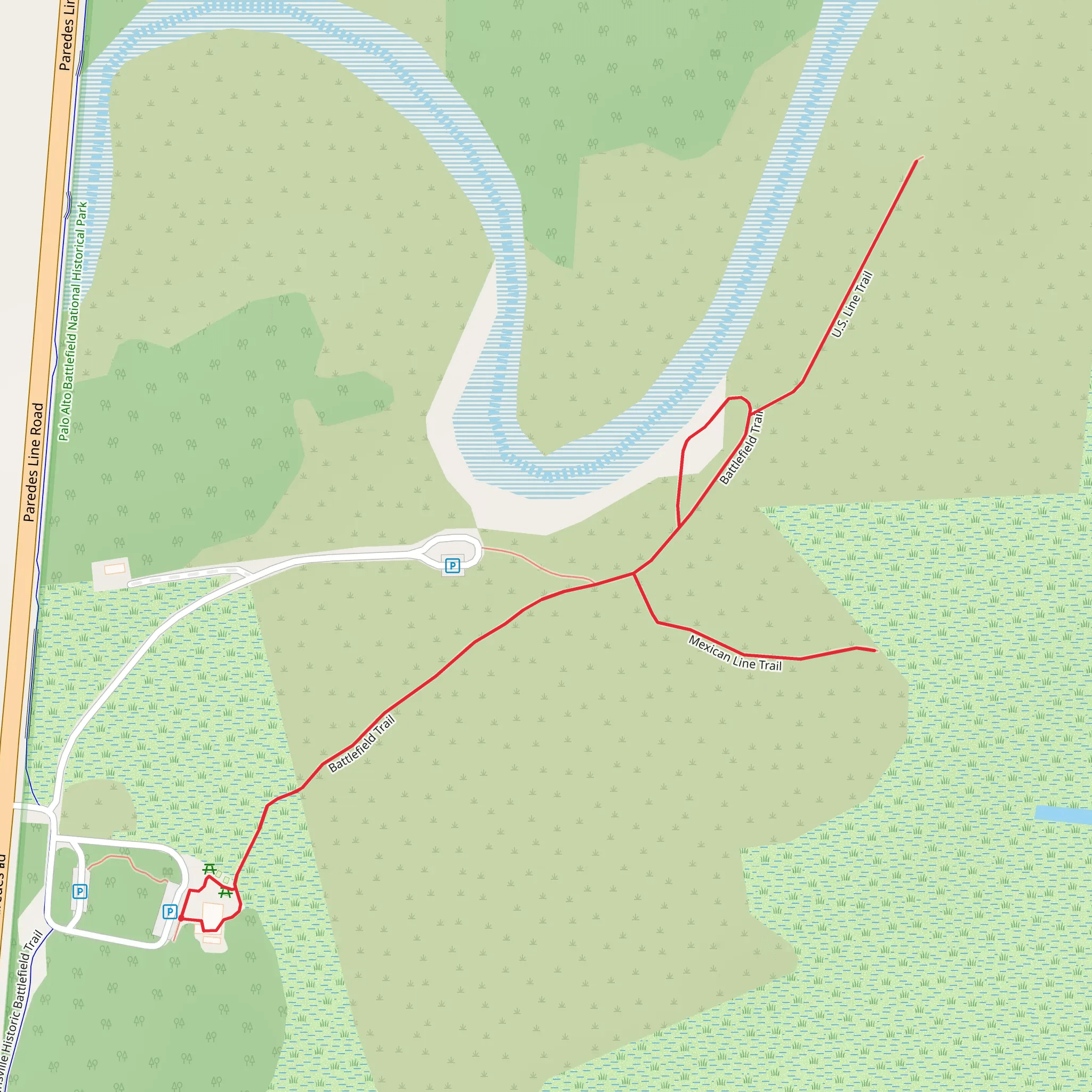 Battlefield Trail and U S Line Trail mobile static map