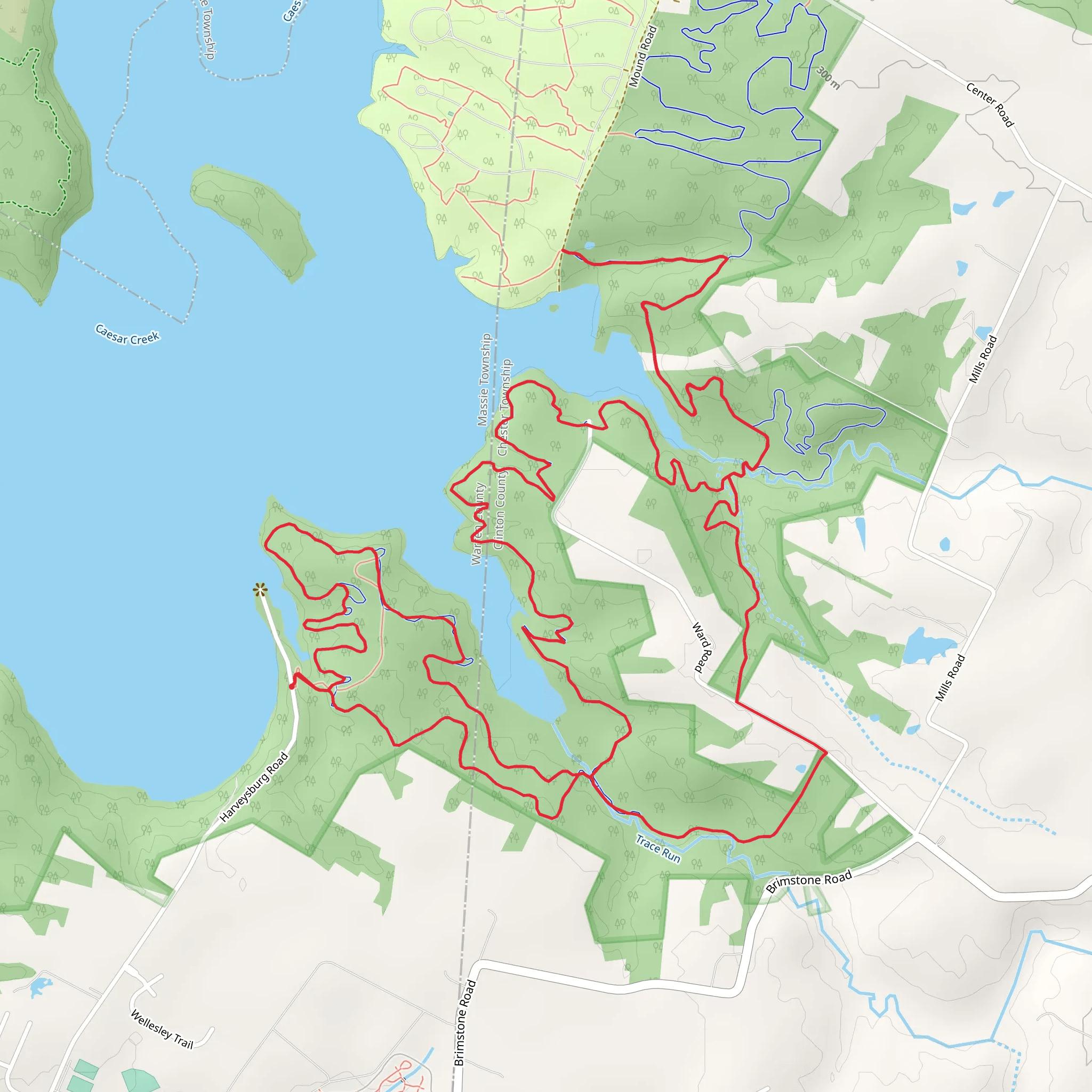 Ward and Harveysburg Loop mobile static map