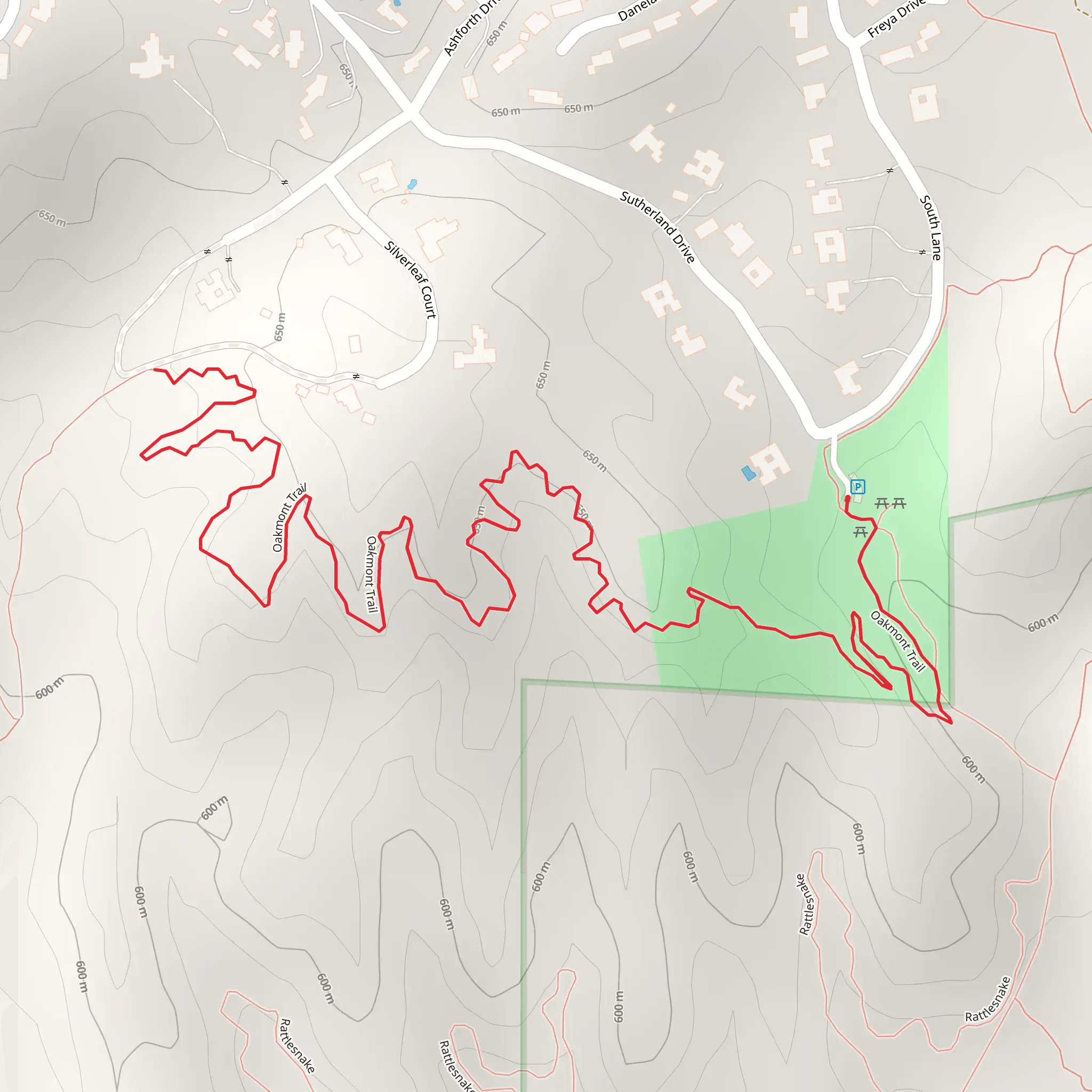Oakmont Short Trail mobile static map