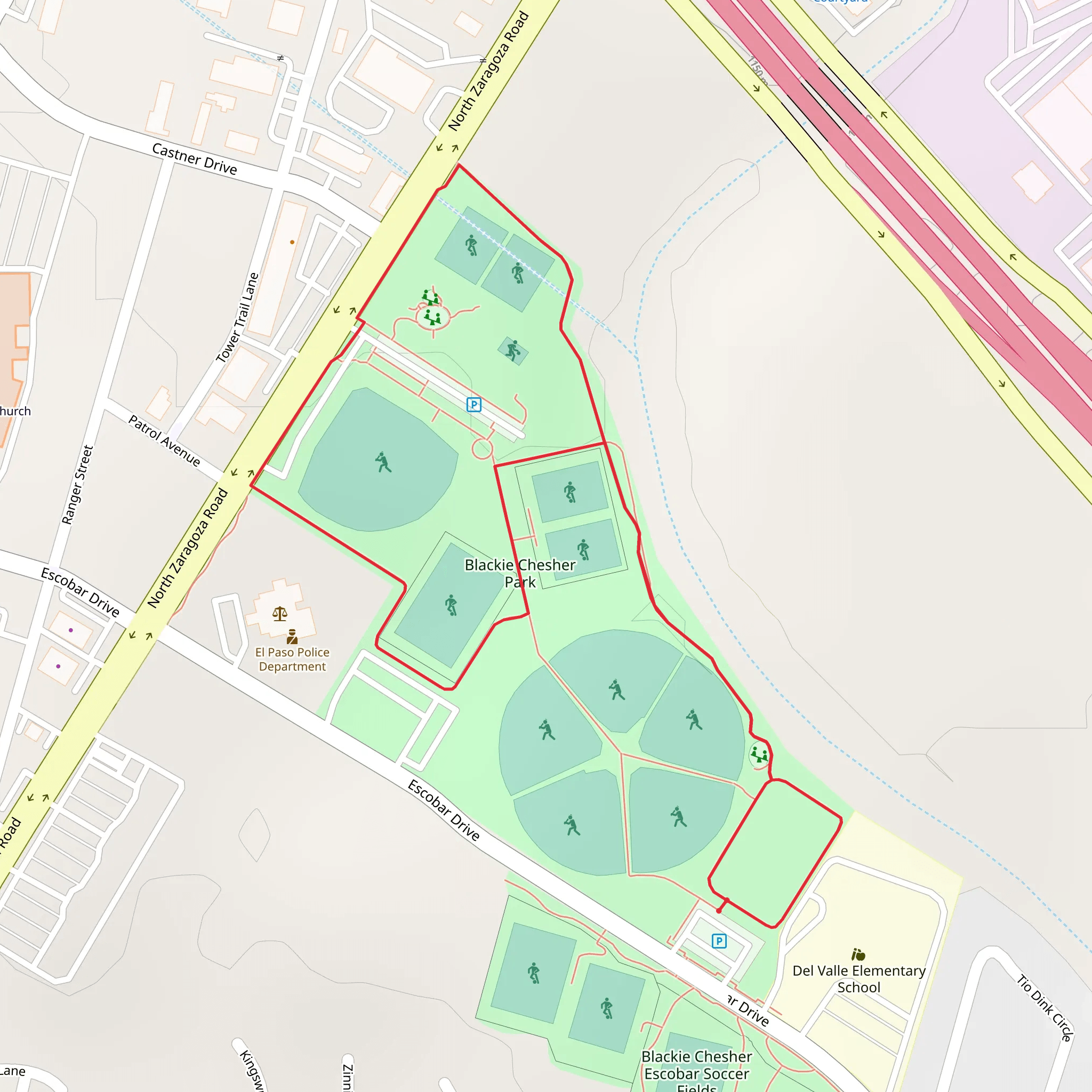 Blackie Chesher Park Loop mobile static map