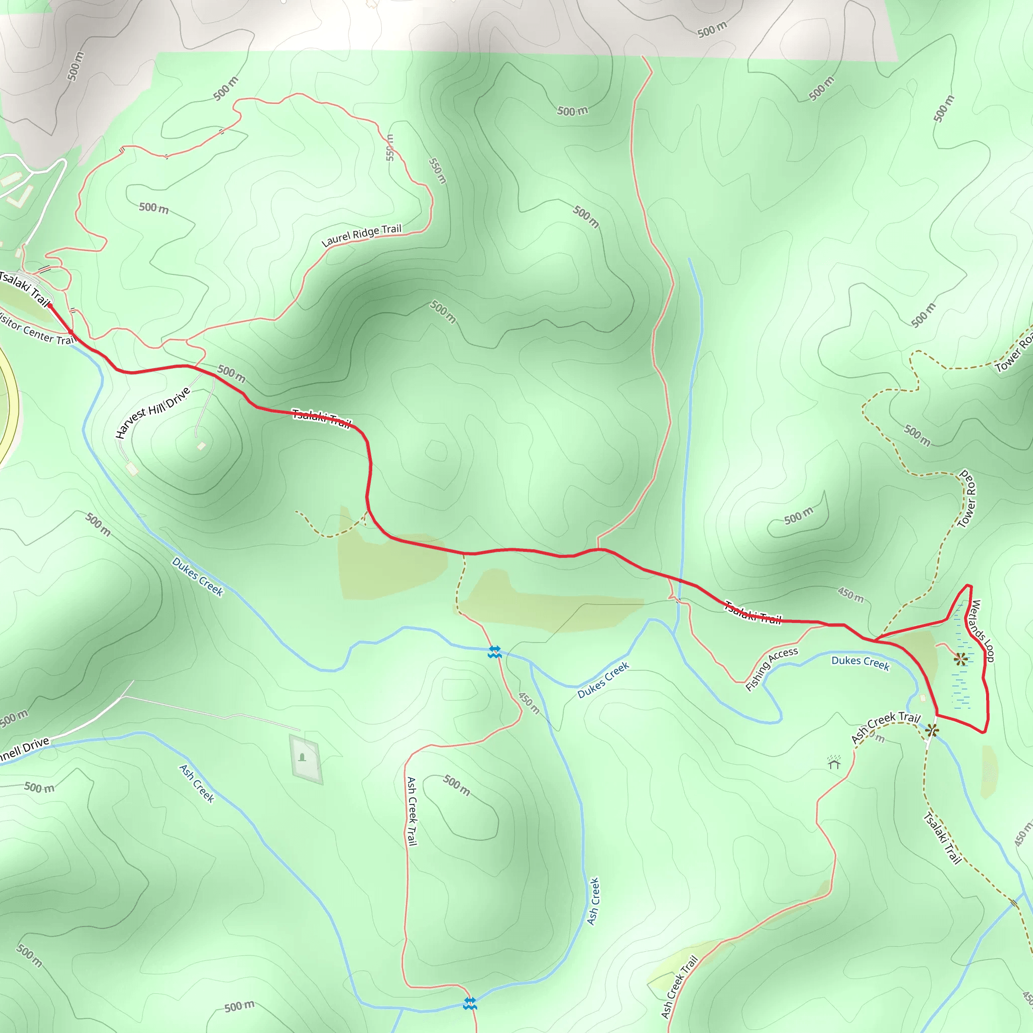 Tsalaki Trail and Wetlands Loop mobile static map