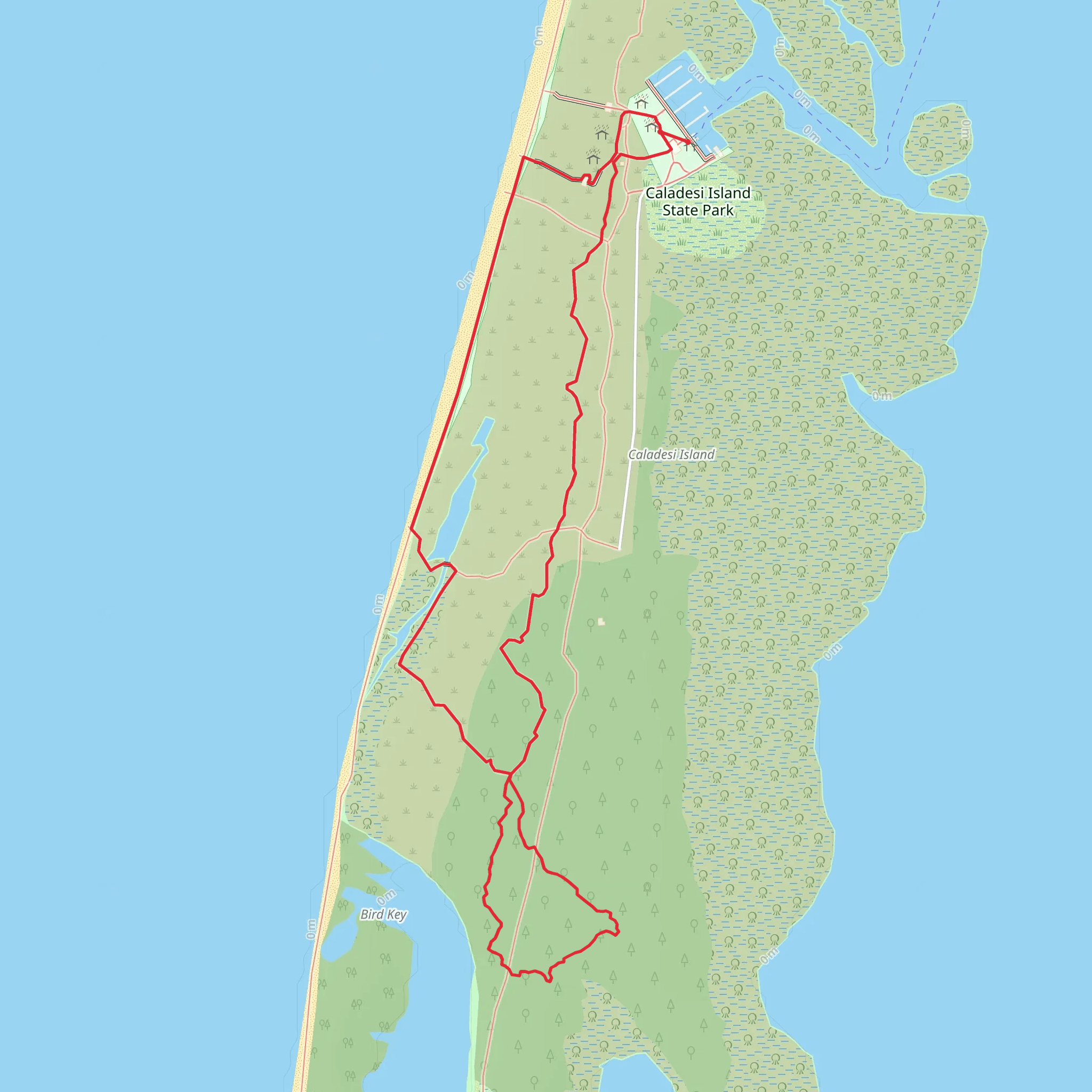 Caladesi Island State Park and Clearwater Pass Loop mobile static map