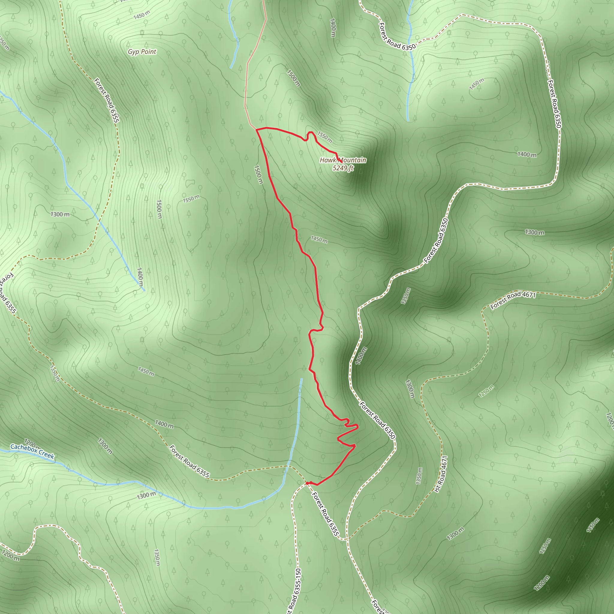 Hawk Mountain Lookout via Rhododendron Ridge Trail mobile static map