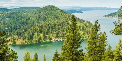 An image depicting the trail Trail of the Coeur d'Alenes and its surrounding area.