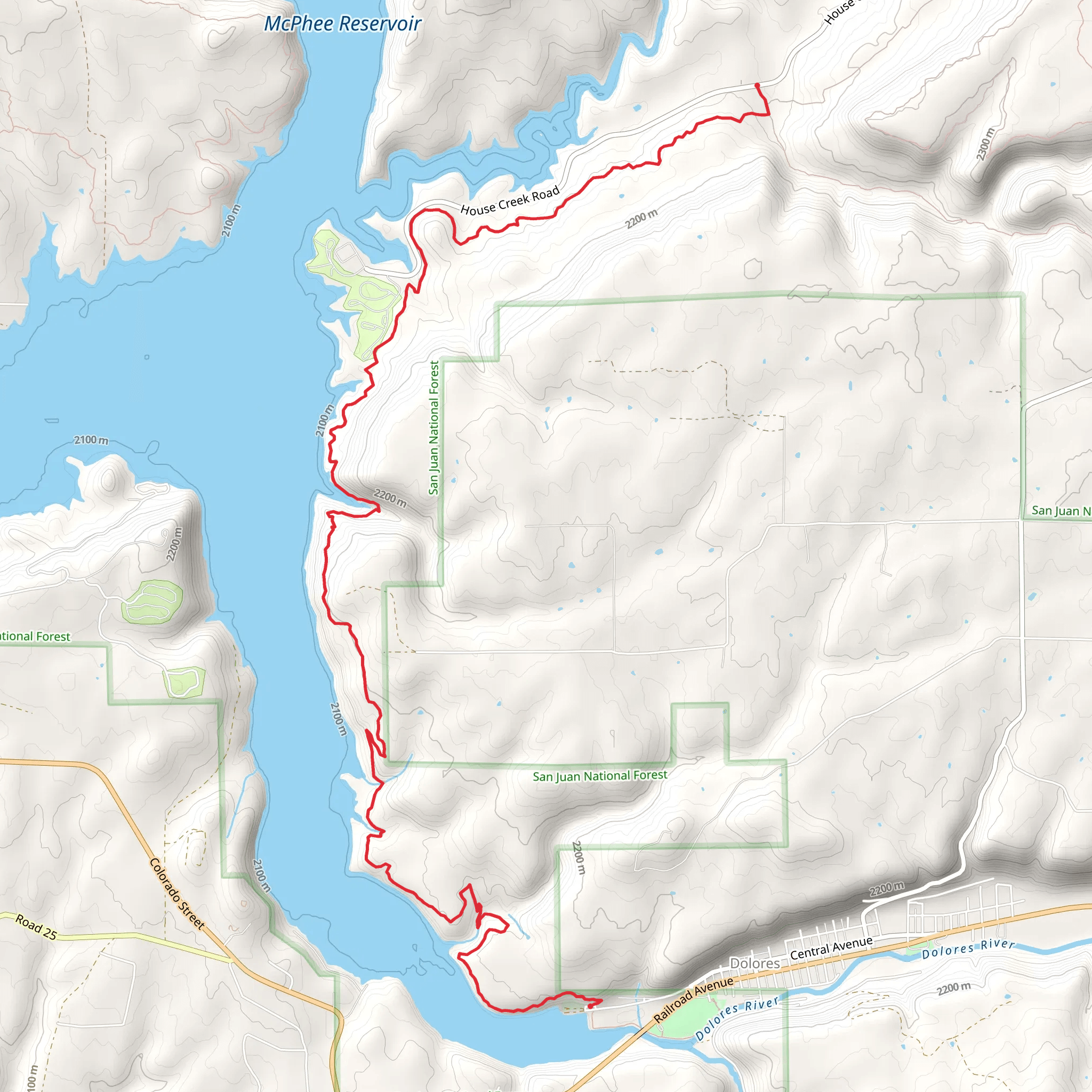 McPhee Overlook Trail mobile static map