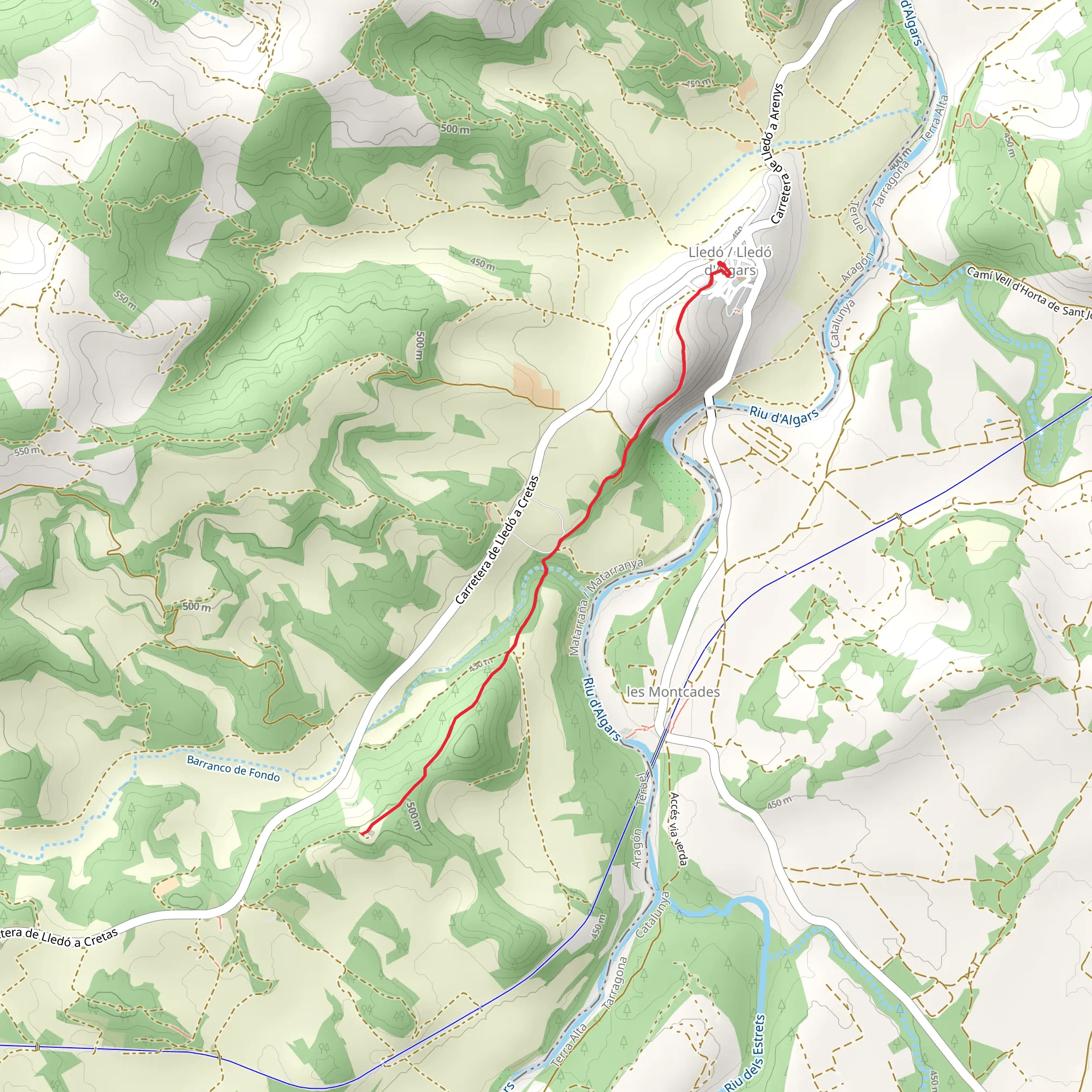 Lledó - Hermitage of Santa Rosa de Viterbo PR TE 168b mobile static map