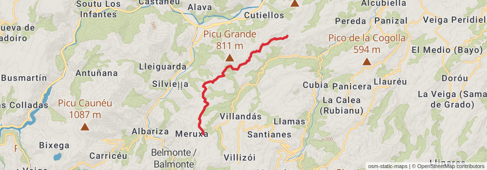GR 101 Camino Real del Puerto de la Mesa stage 3 Map