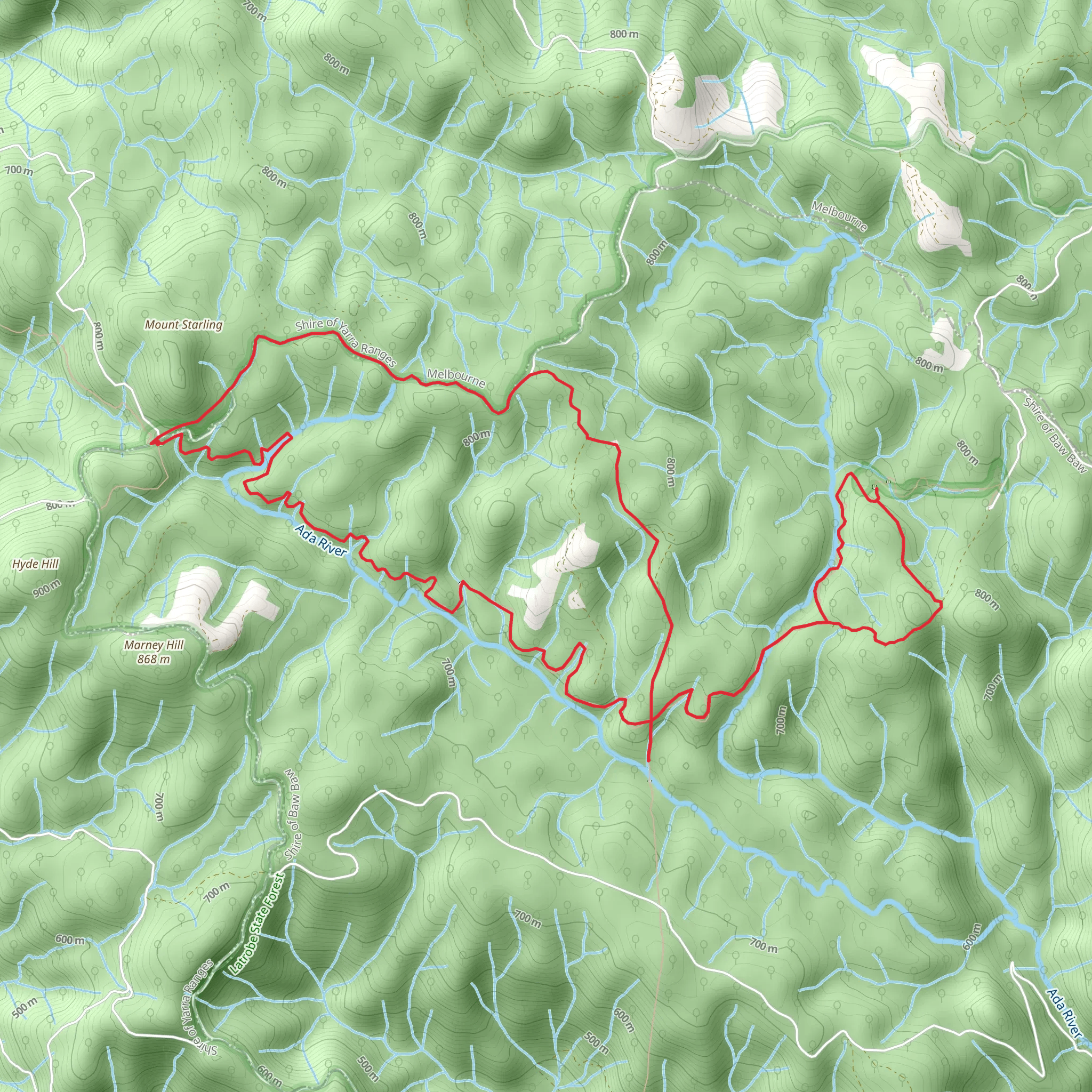 Starling Gap Ada Tree Circuit mobile static map