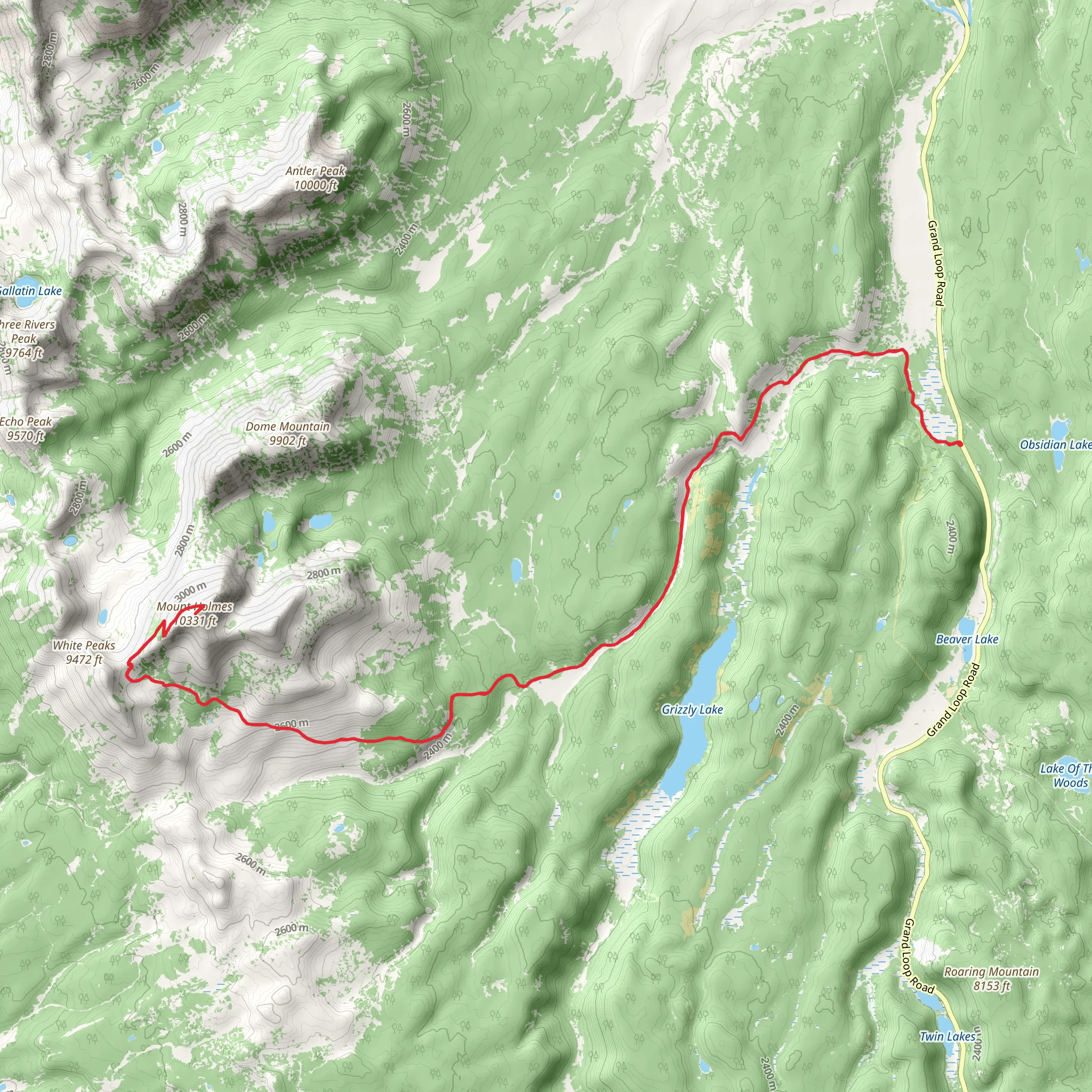 Mount Holmes Trail mobile static map