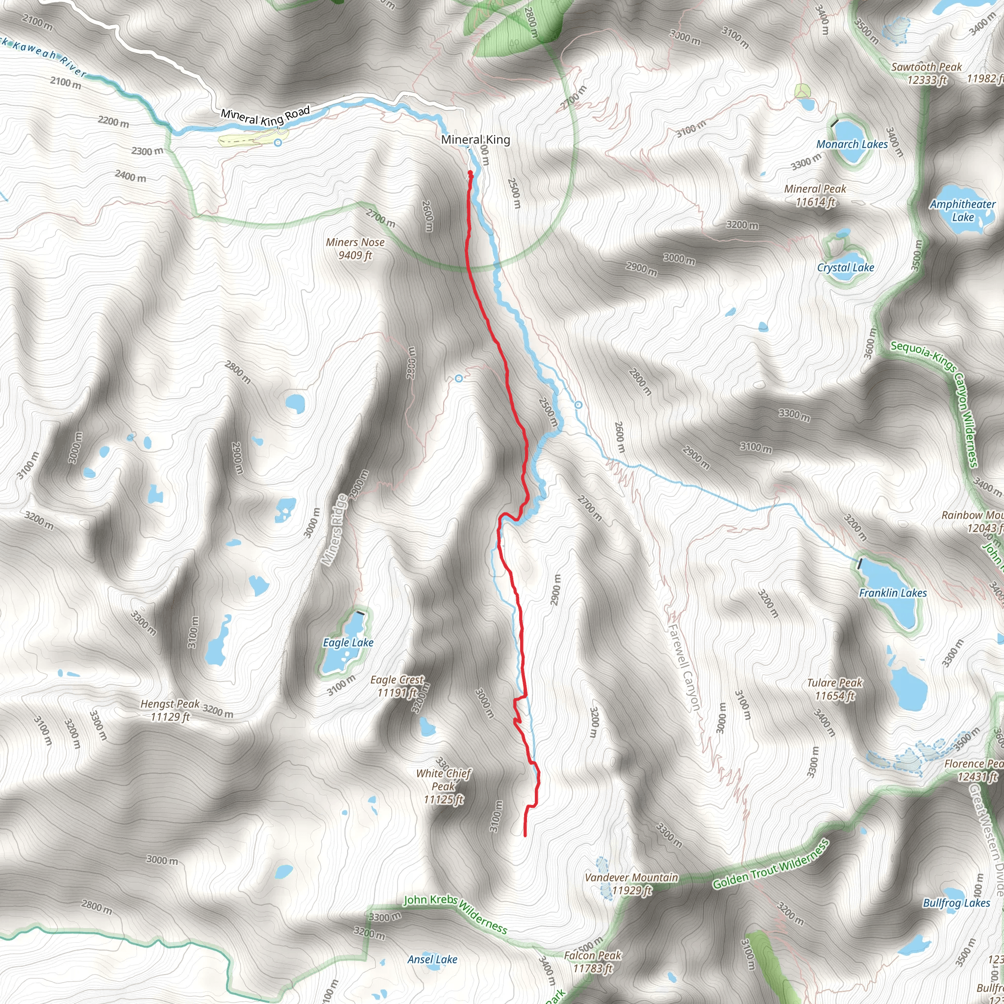 White Chief Trail mobile static map