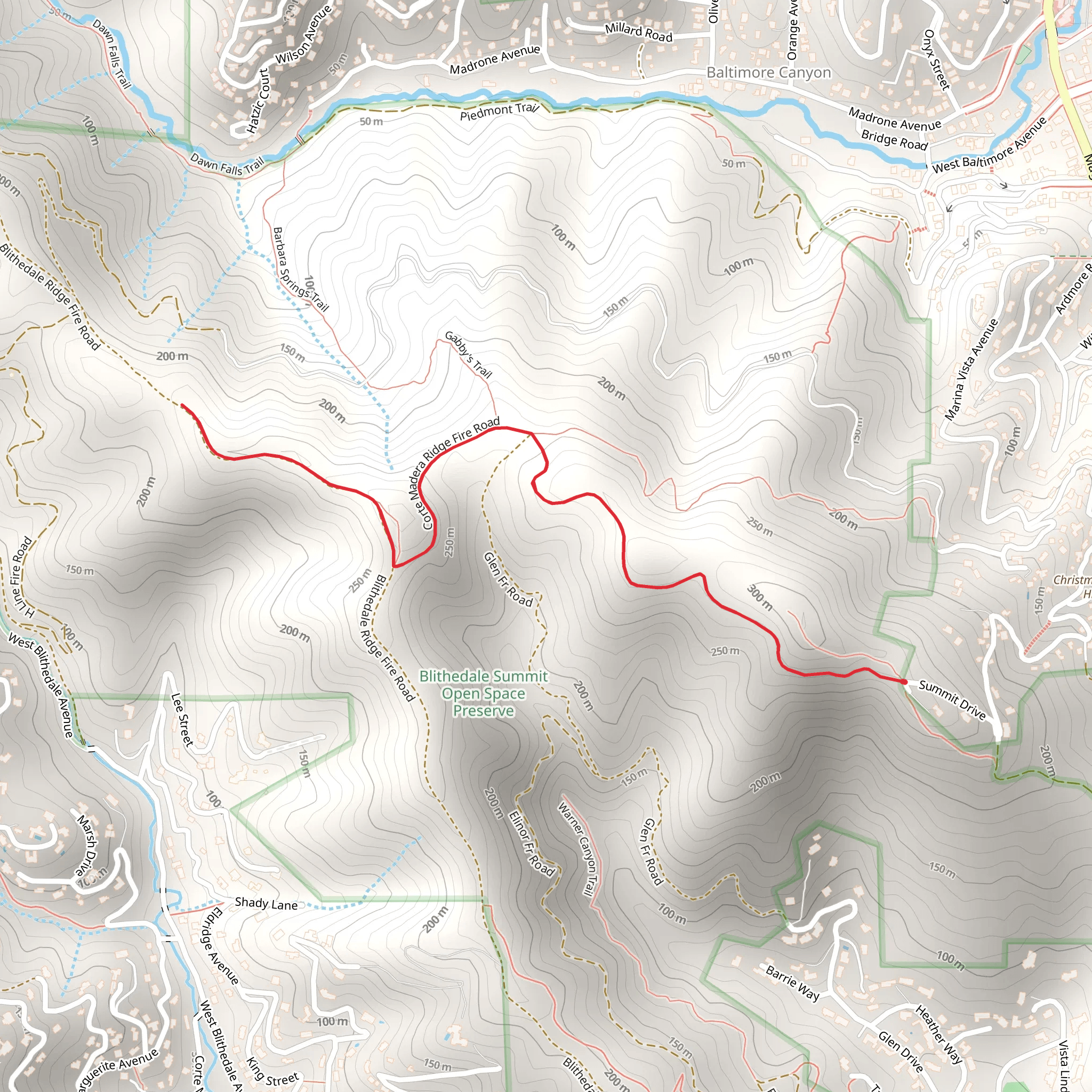 Corte Madera Ridge Fire Road mobile static map