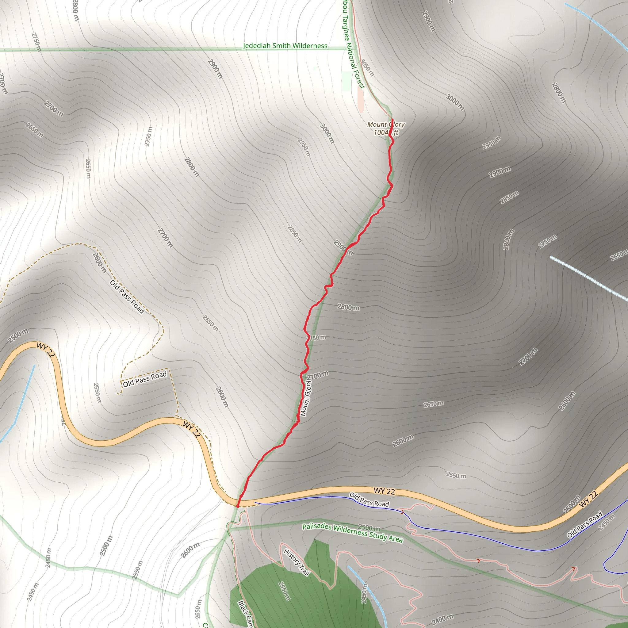 Glory Peak Trail mobile static map