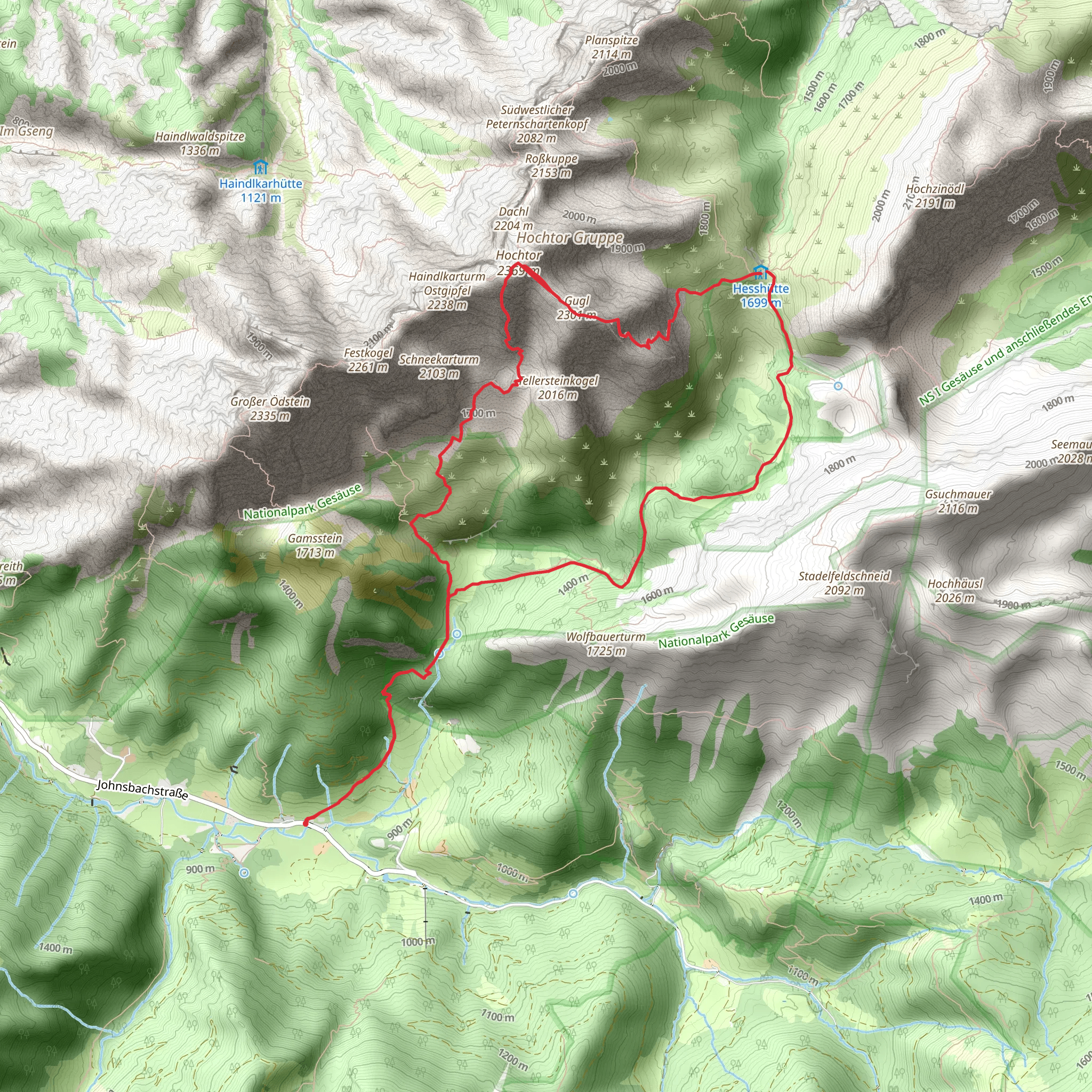 Hochtor - via Hesshütte and Josefinensteig mobile static map